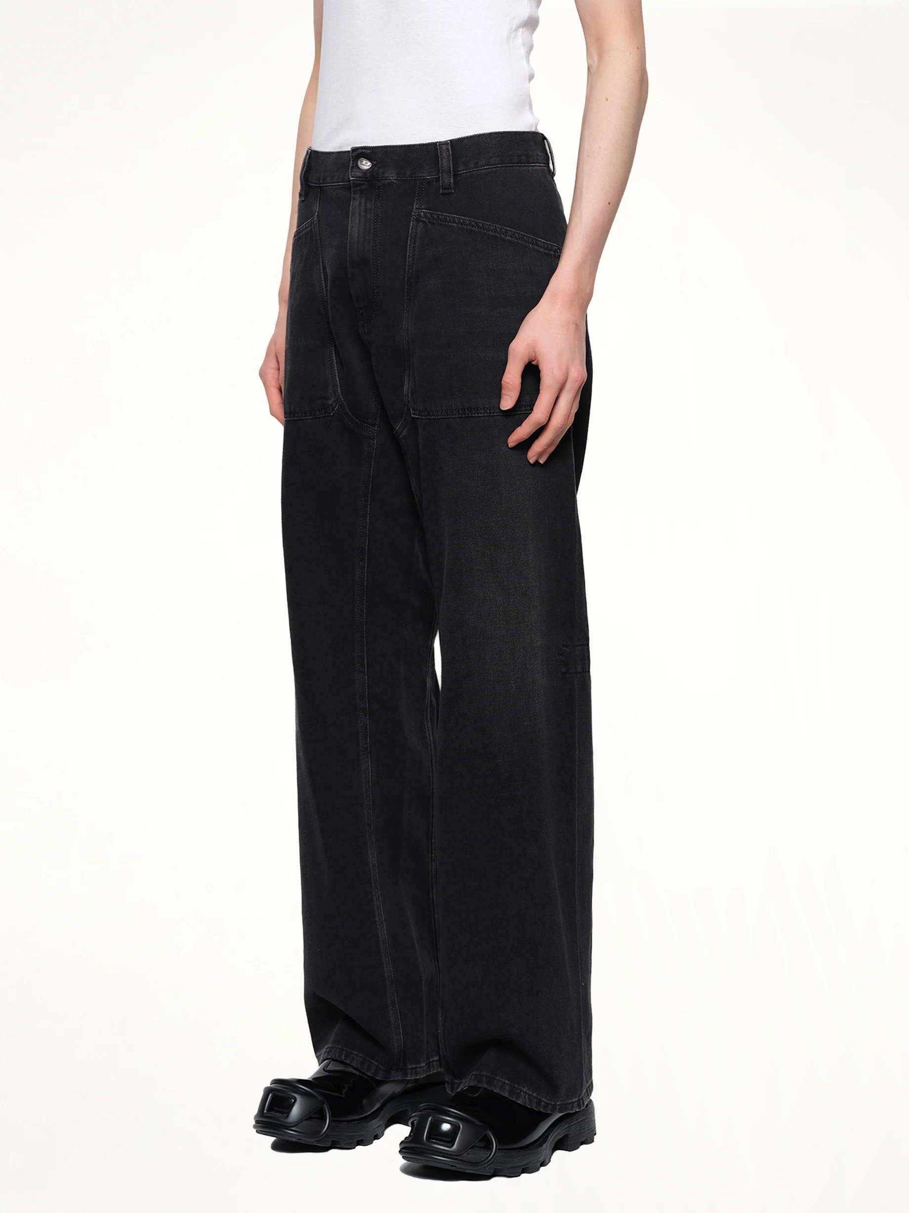 D-ZETA Relaxed Jeans in Black/Dark Grey - Image 3