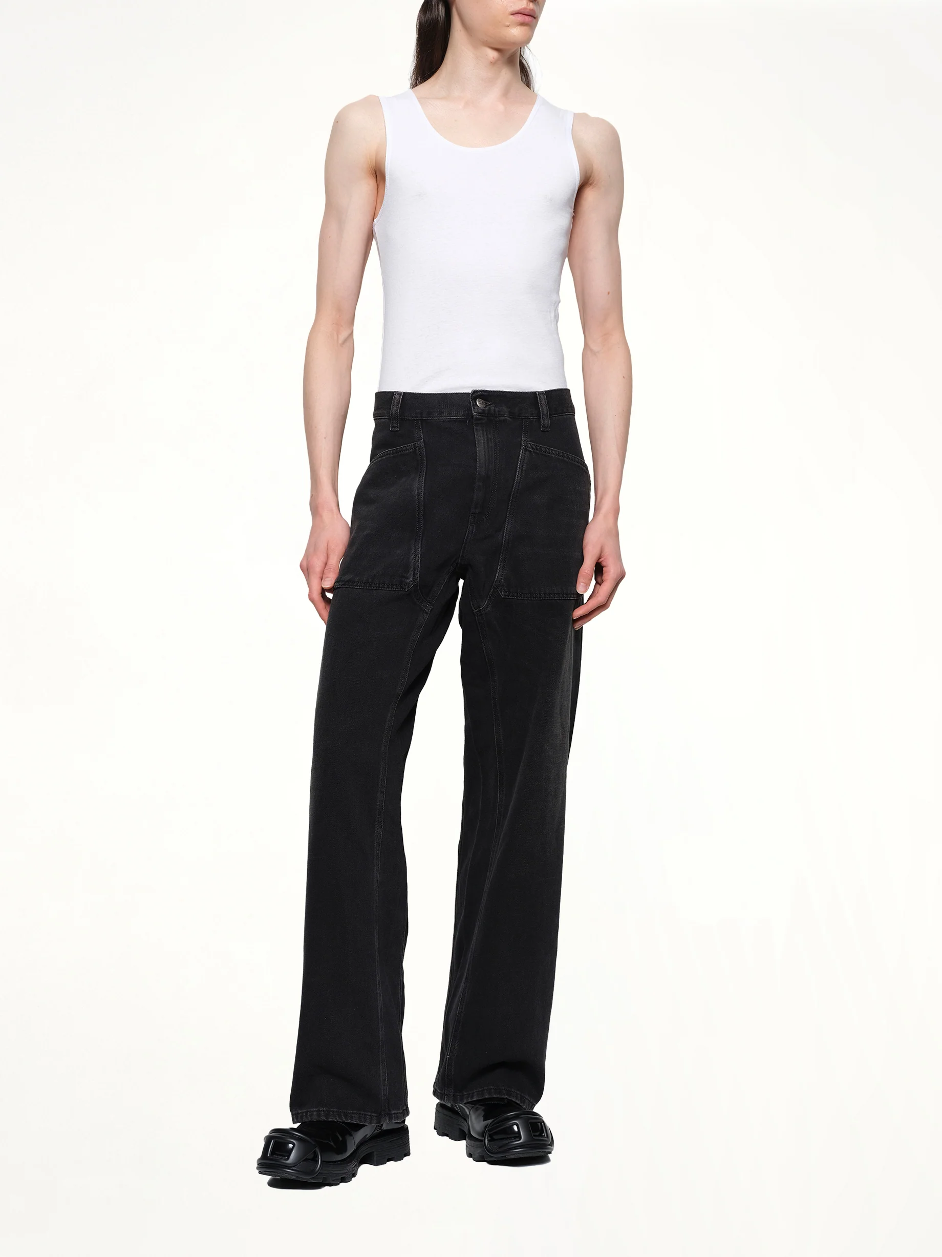 D-ZETA Relaxed Jeans in Black/Dark Grey - Image 4