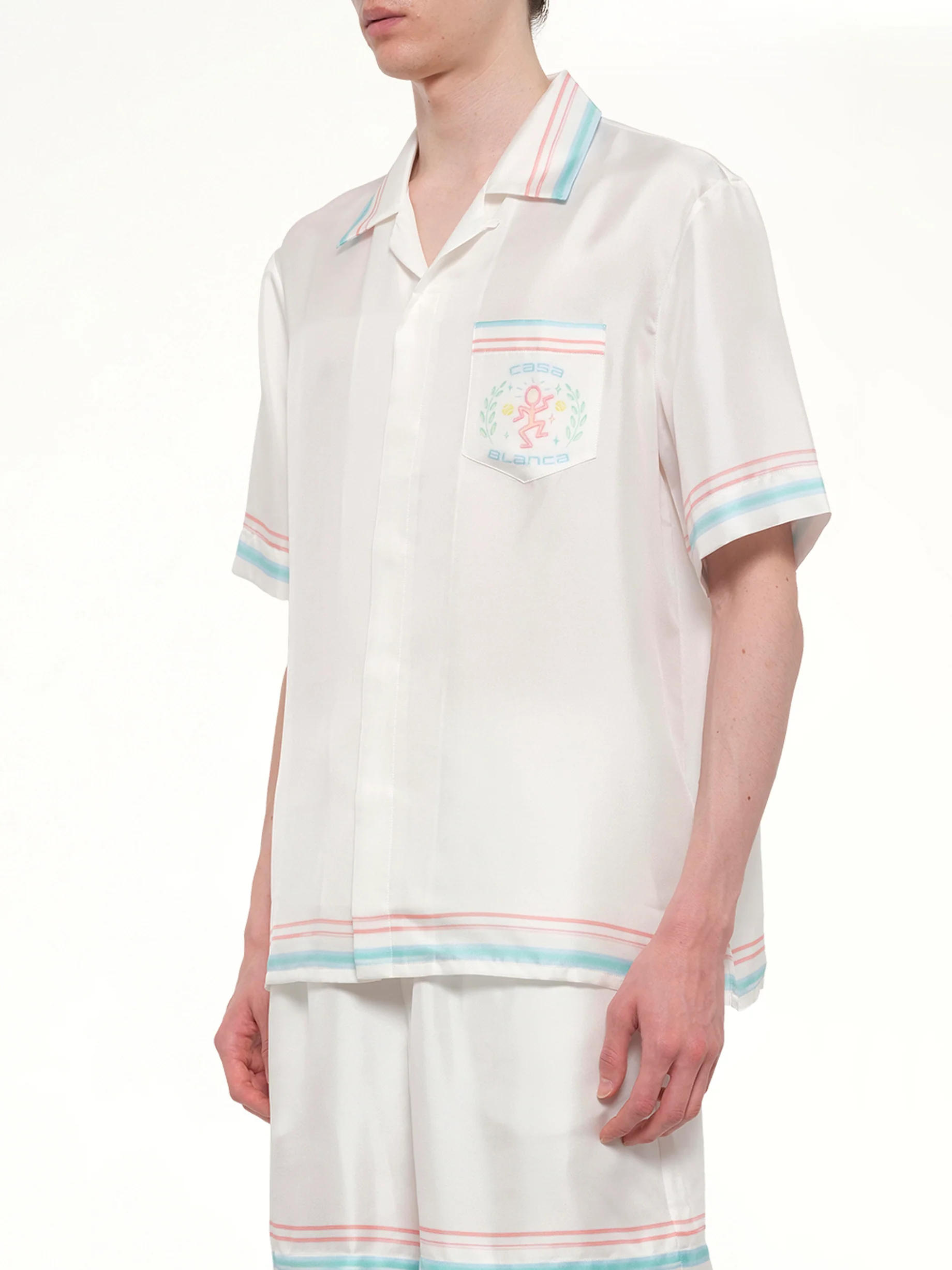Dance Joy Cuban Collar SS Shirt in White - Image 3