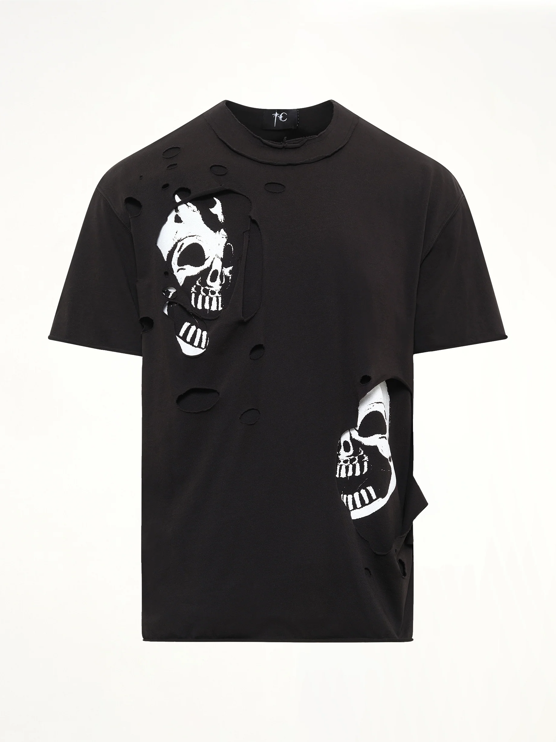 Dead Inside Double Layer T-Shirt in Black - Image 2