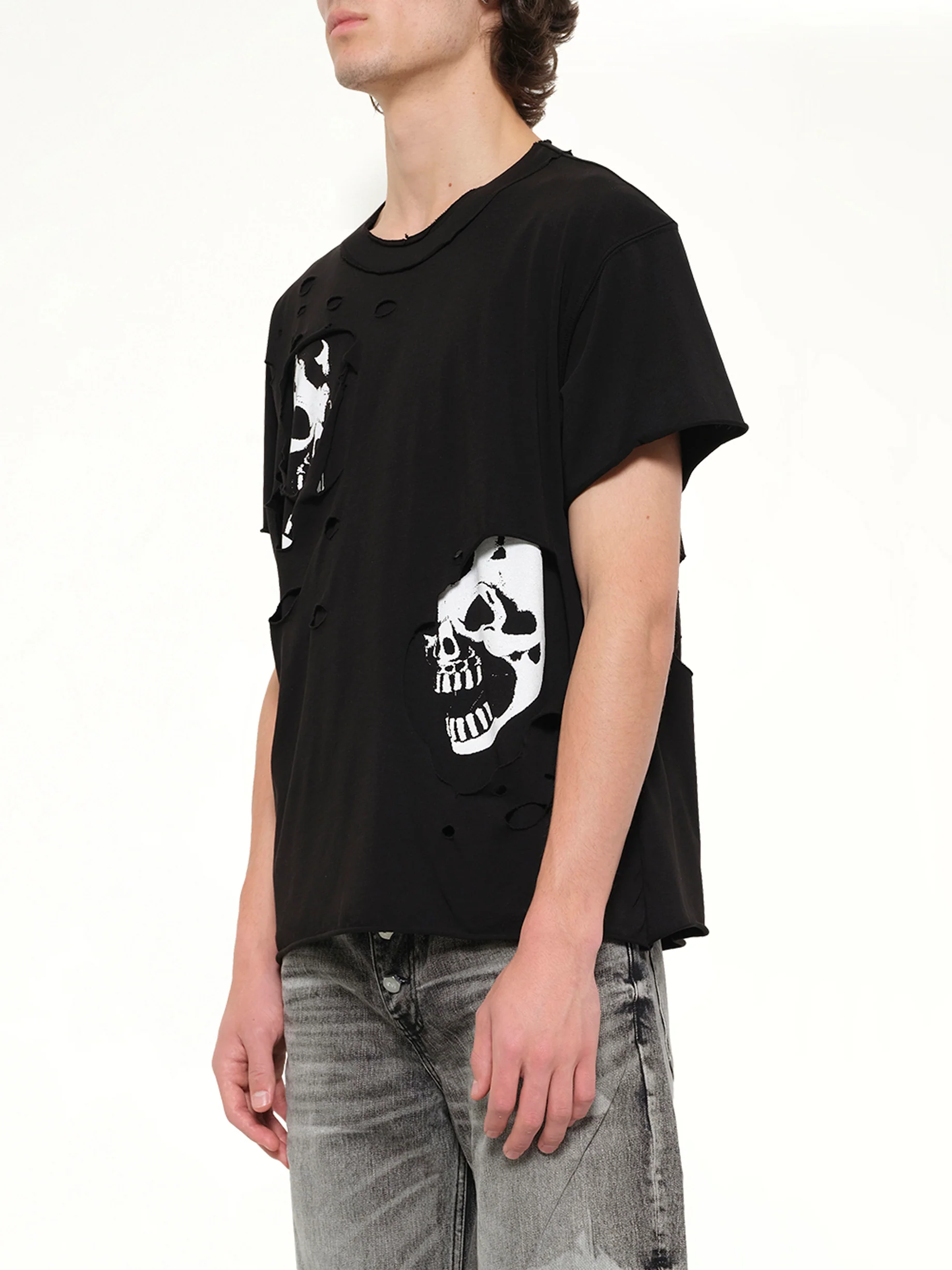 Dead Inside Double Layer T-Shirt in Black - Image 3