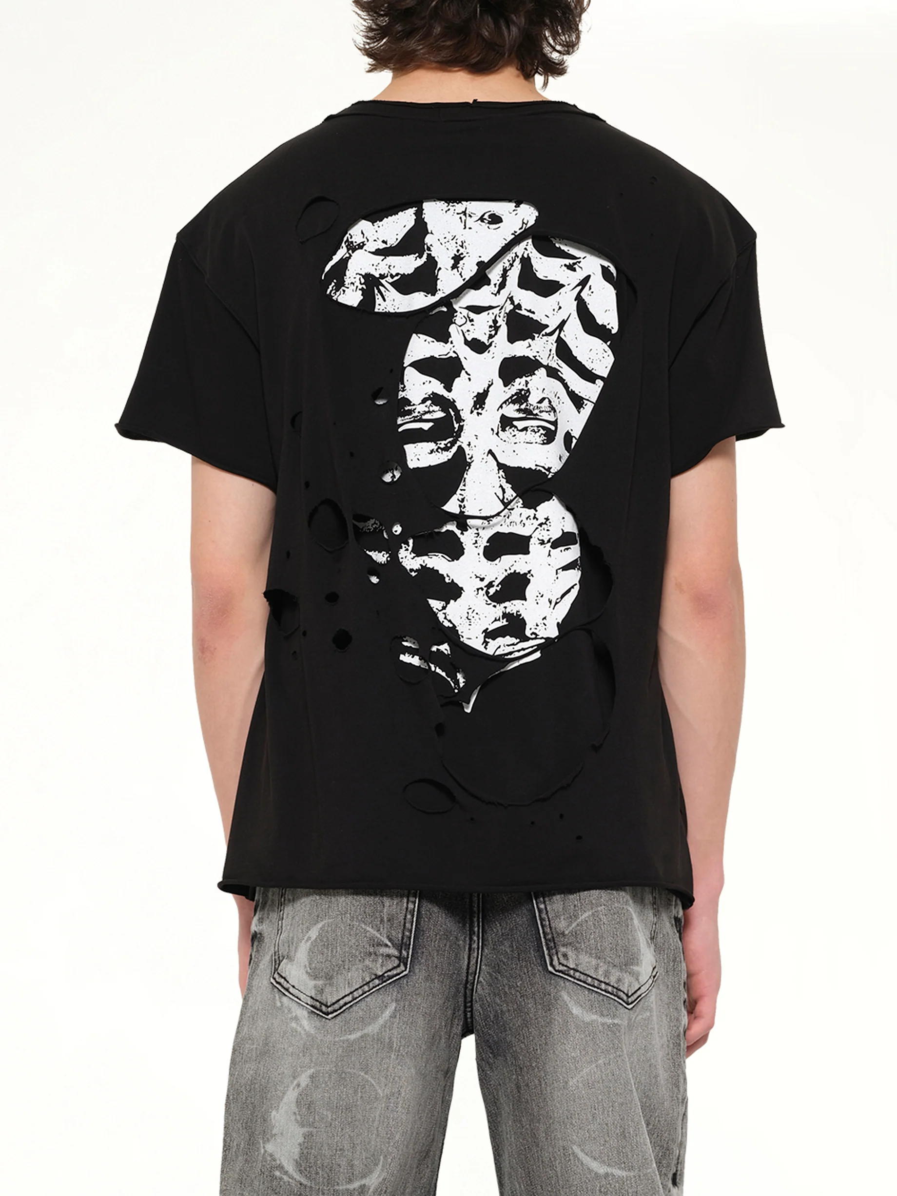 Dead Inside Double Layer T-Shirt in Black - Image 5