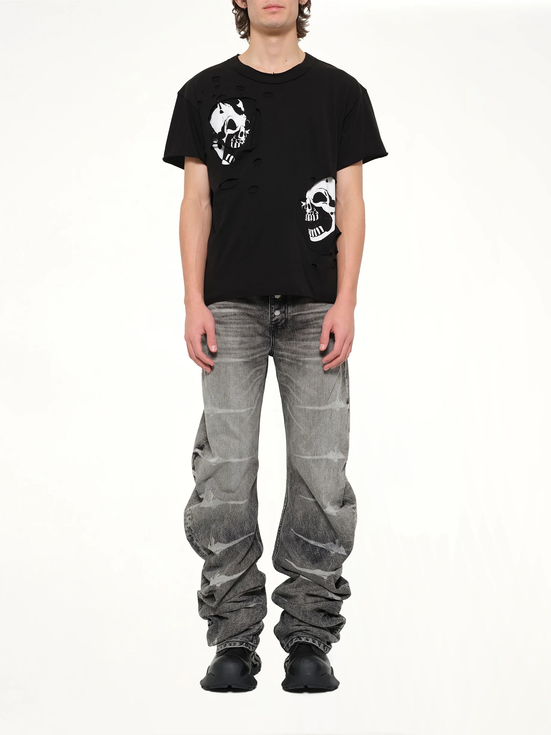Dead Inside Double Layer T-Shirt in Black - Image 7
