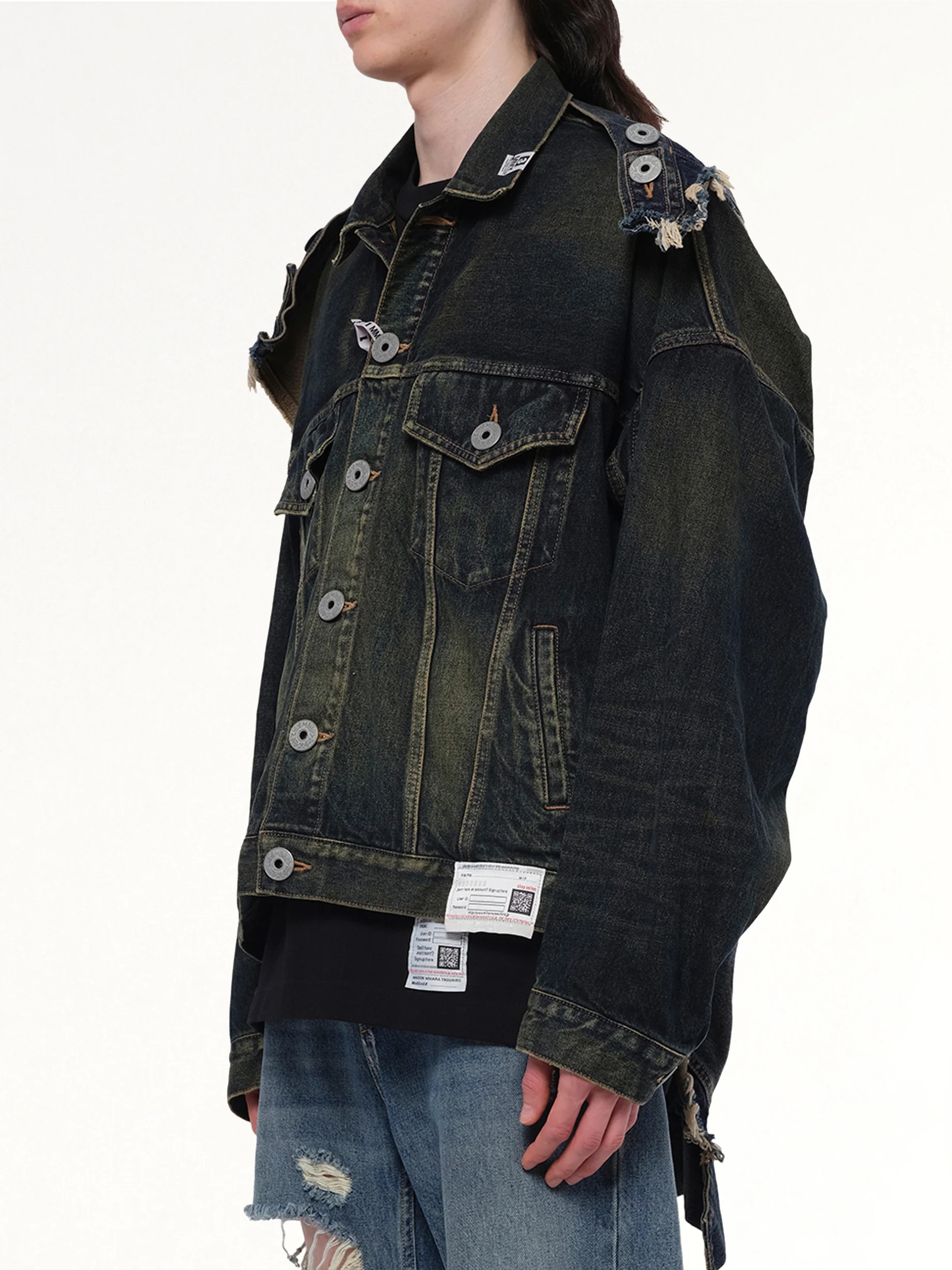 Deconstructed Denim Blouson in Indigo - Image 3