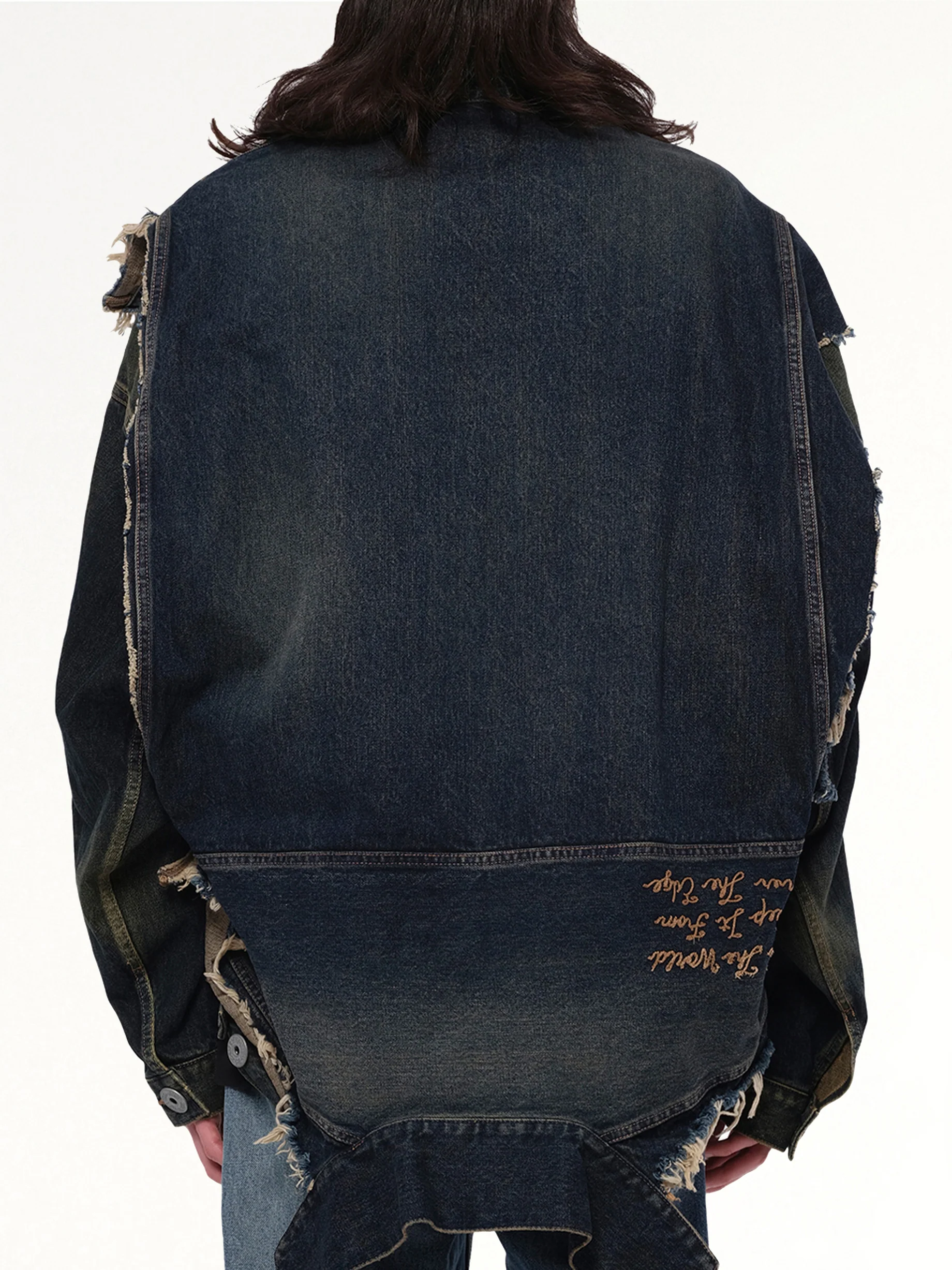 Deconstructed Denim Blouson in Indigo - Image 5