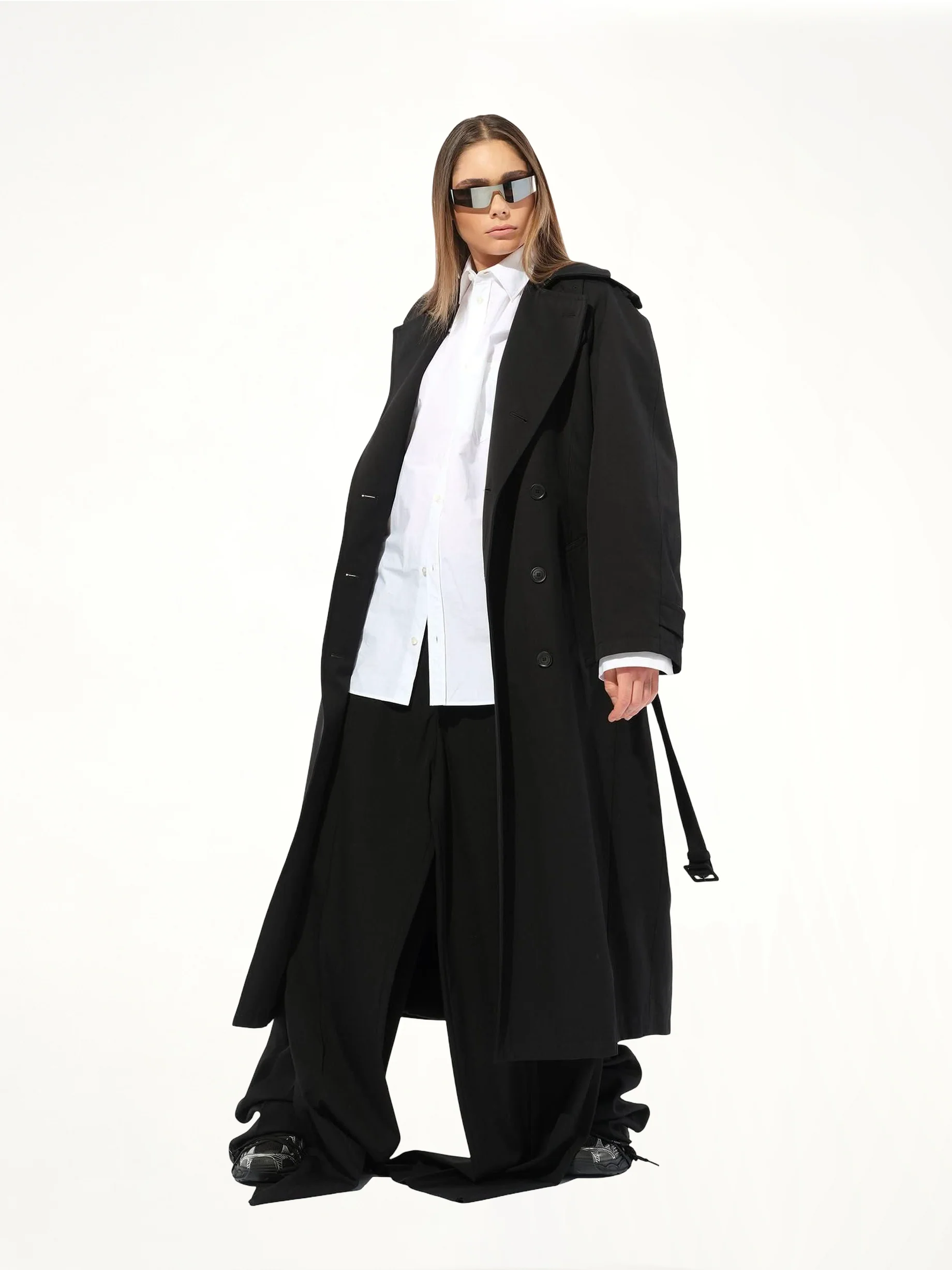 Deconstructed Double Front Pants in Black - Image 2