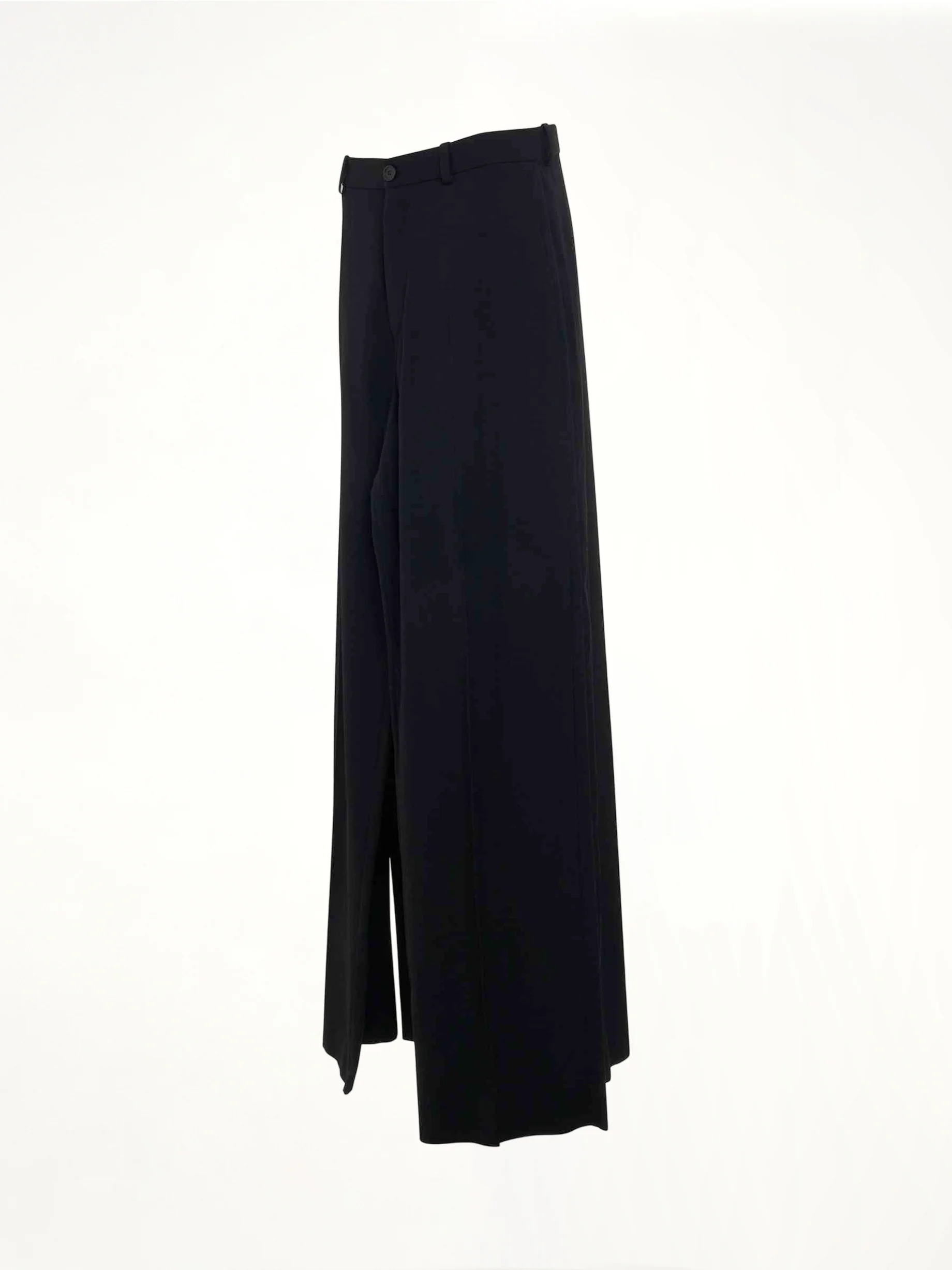 Deconstructed Double Front Pants in Black - Image 3