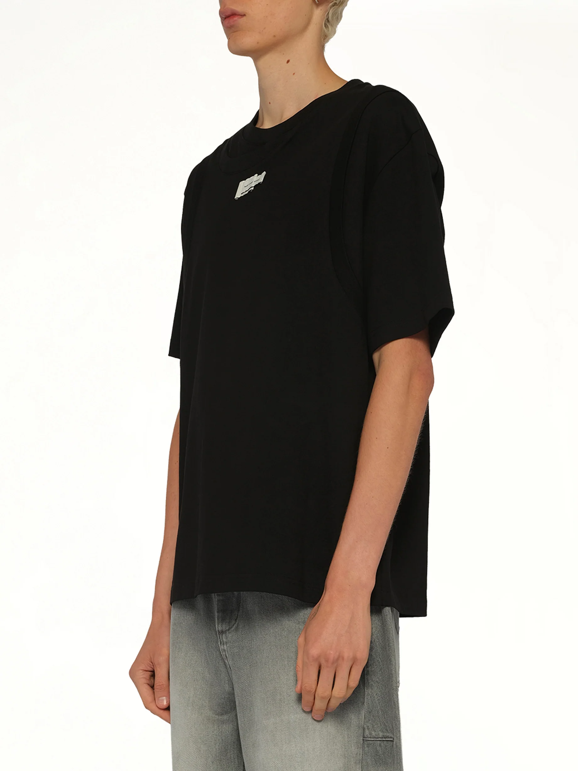 Deconstructed T-Shirt in Black - Image 3