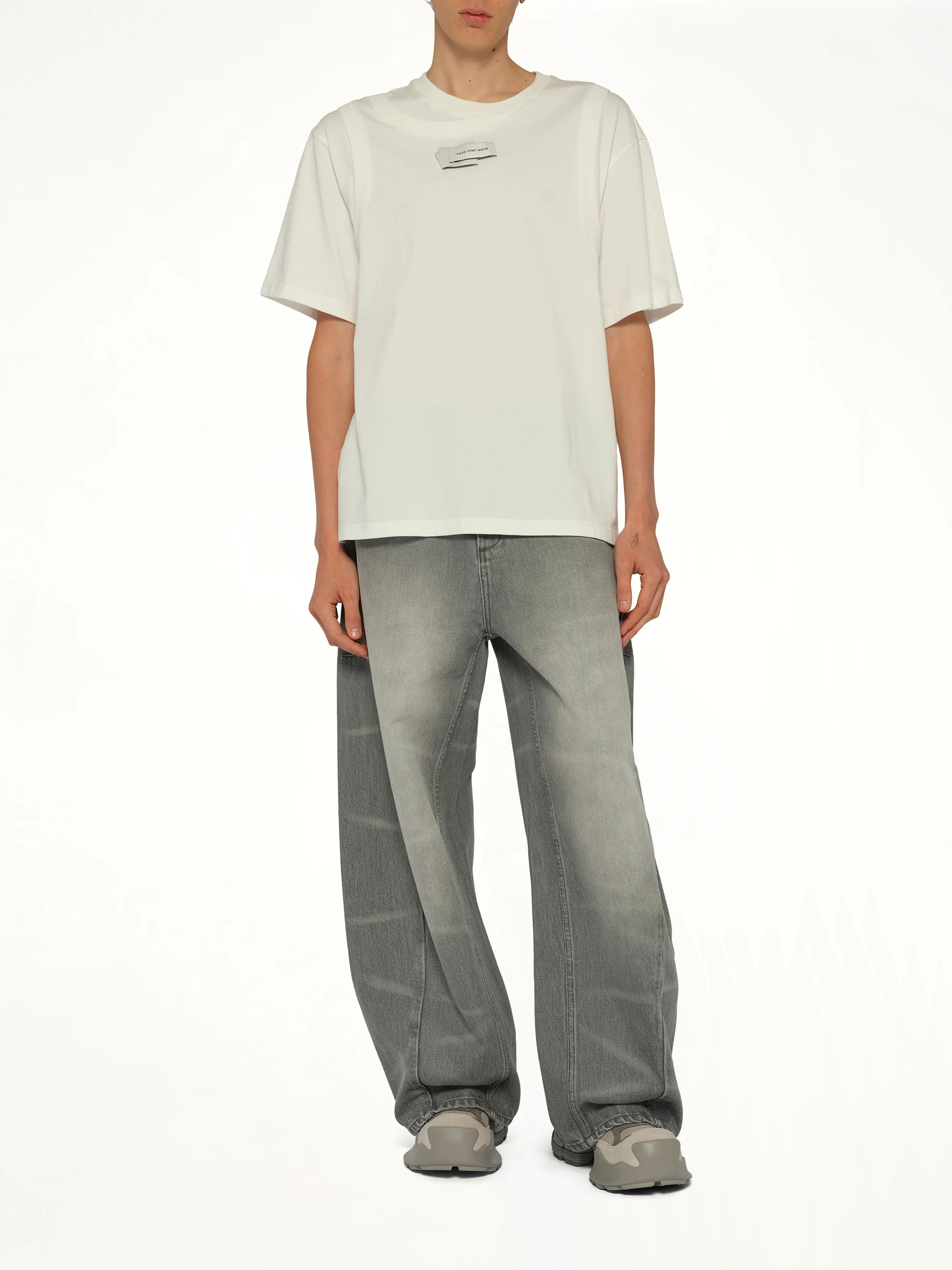 Deconstructed T-Shirt in White - Image 4