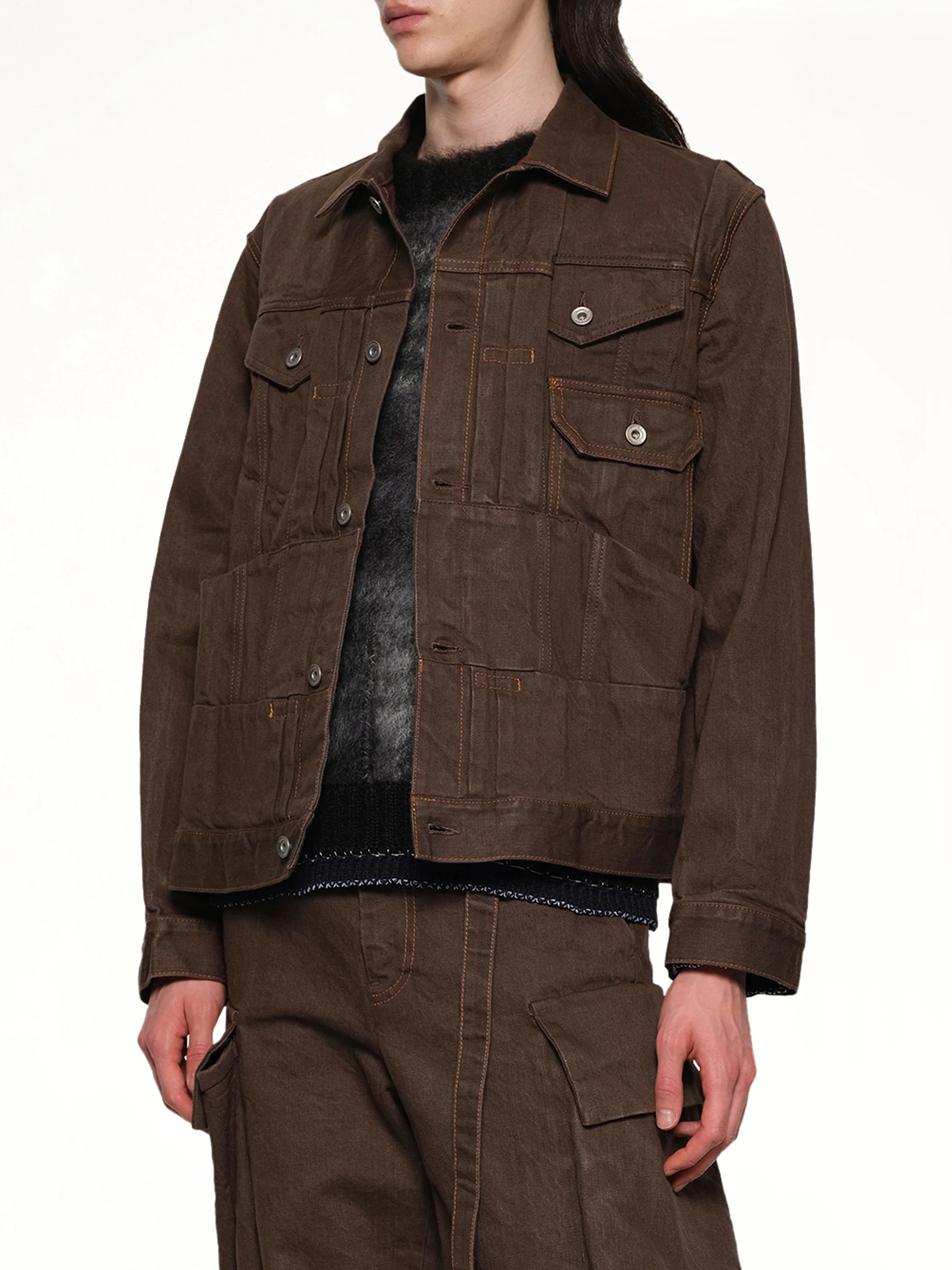 Denim Jacket in Brown - Image 6
