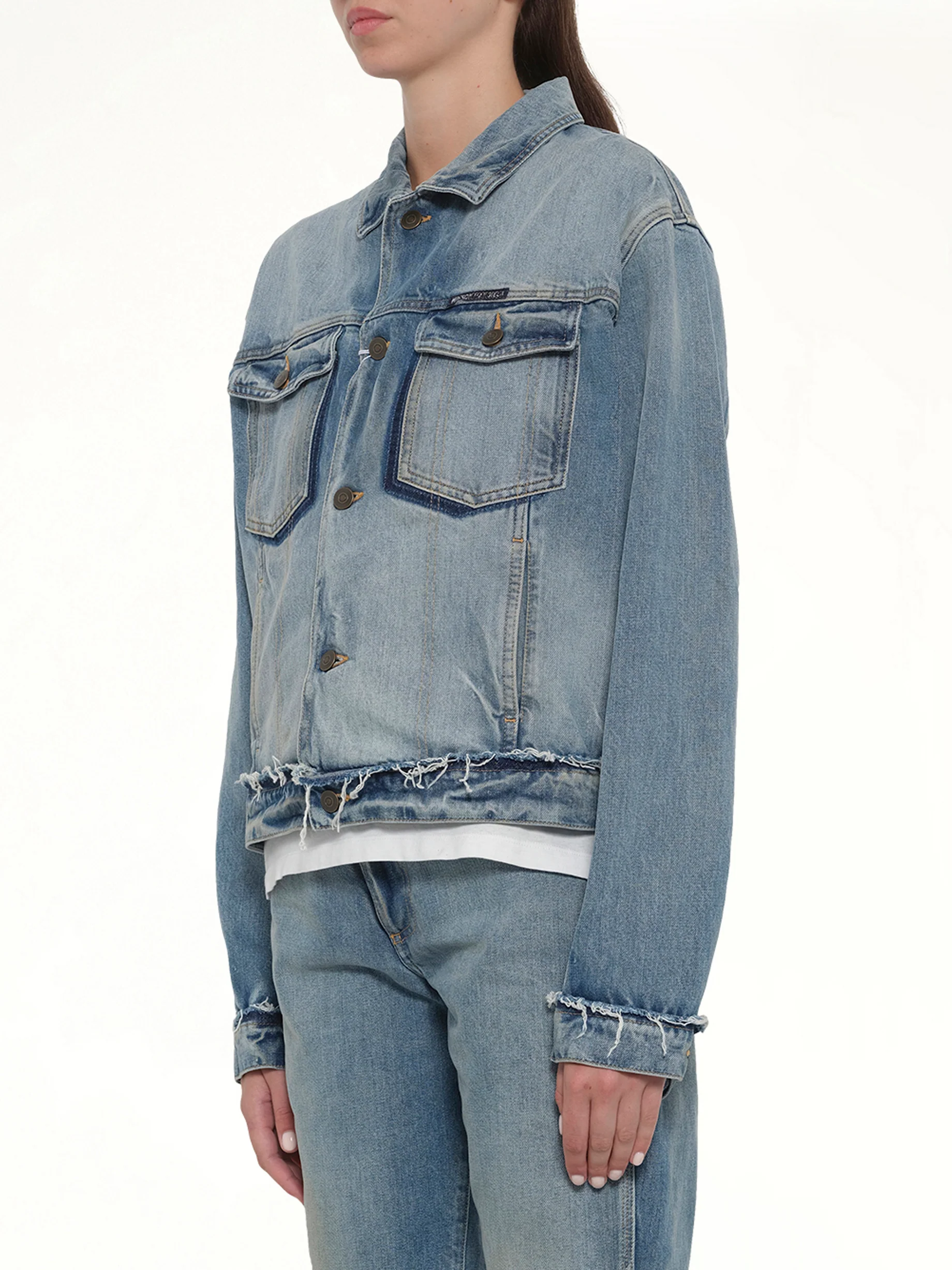 Denim Jacket in Light Blue Indigo - Image 3