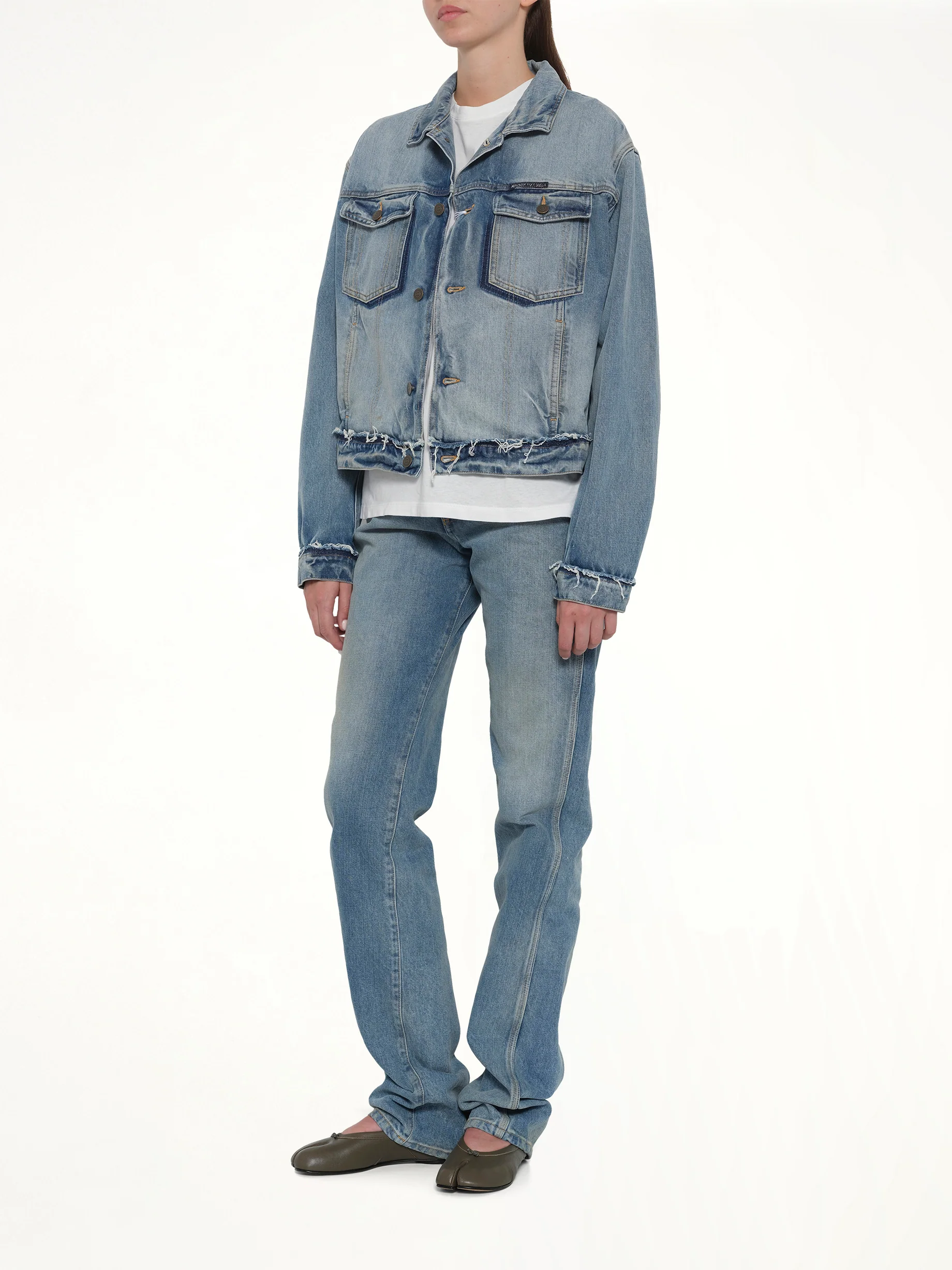Denim Jacket in Light Blue Indigo - Image 4