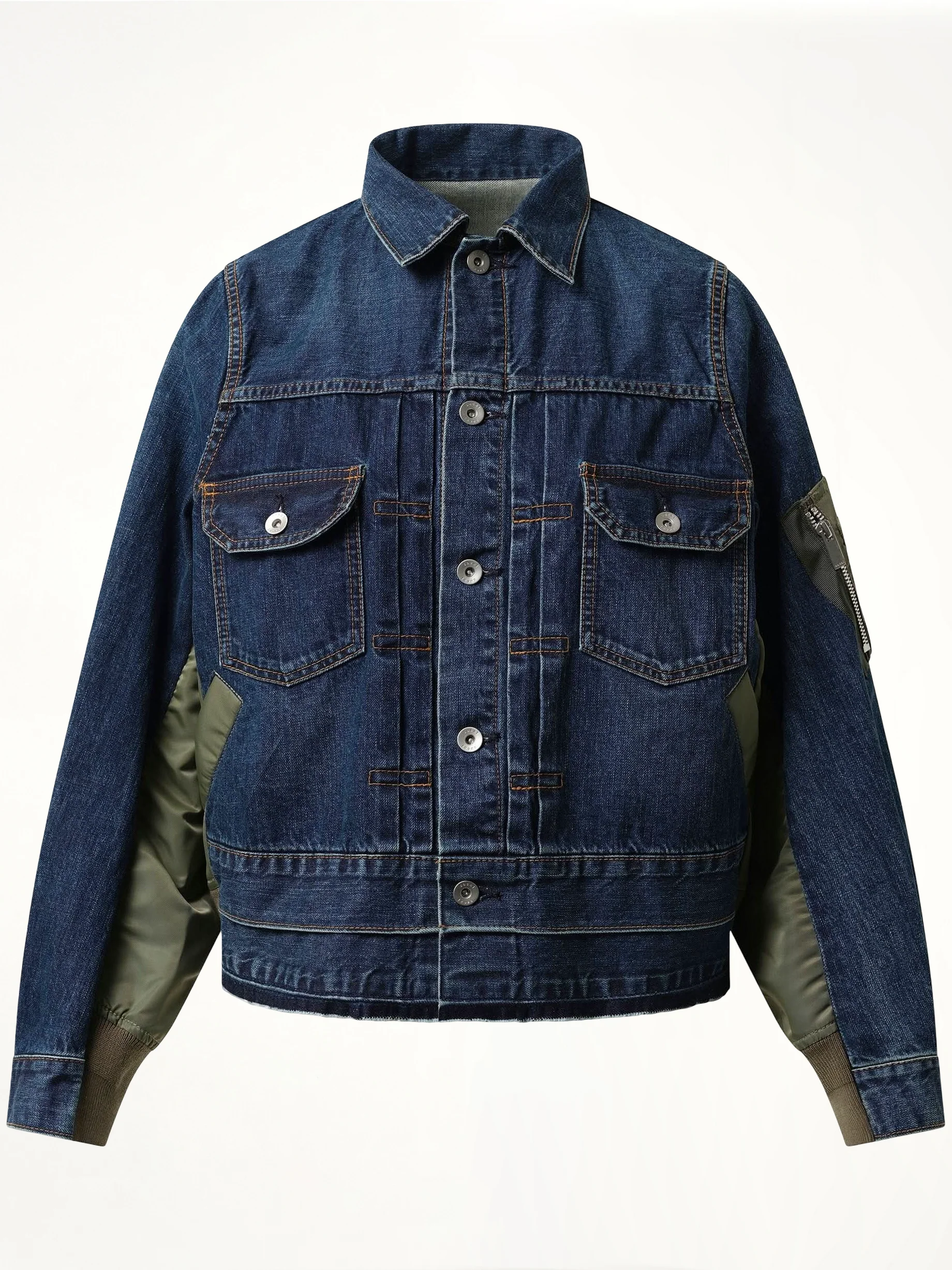 Denim Nylon Twill Jacket in Blue - Image 2
