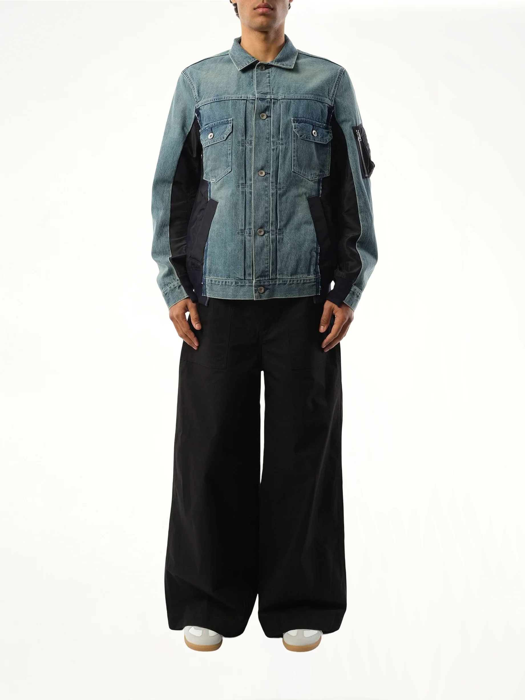 Denim Nylon Twill Jacket in Light Blue - Image 4