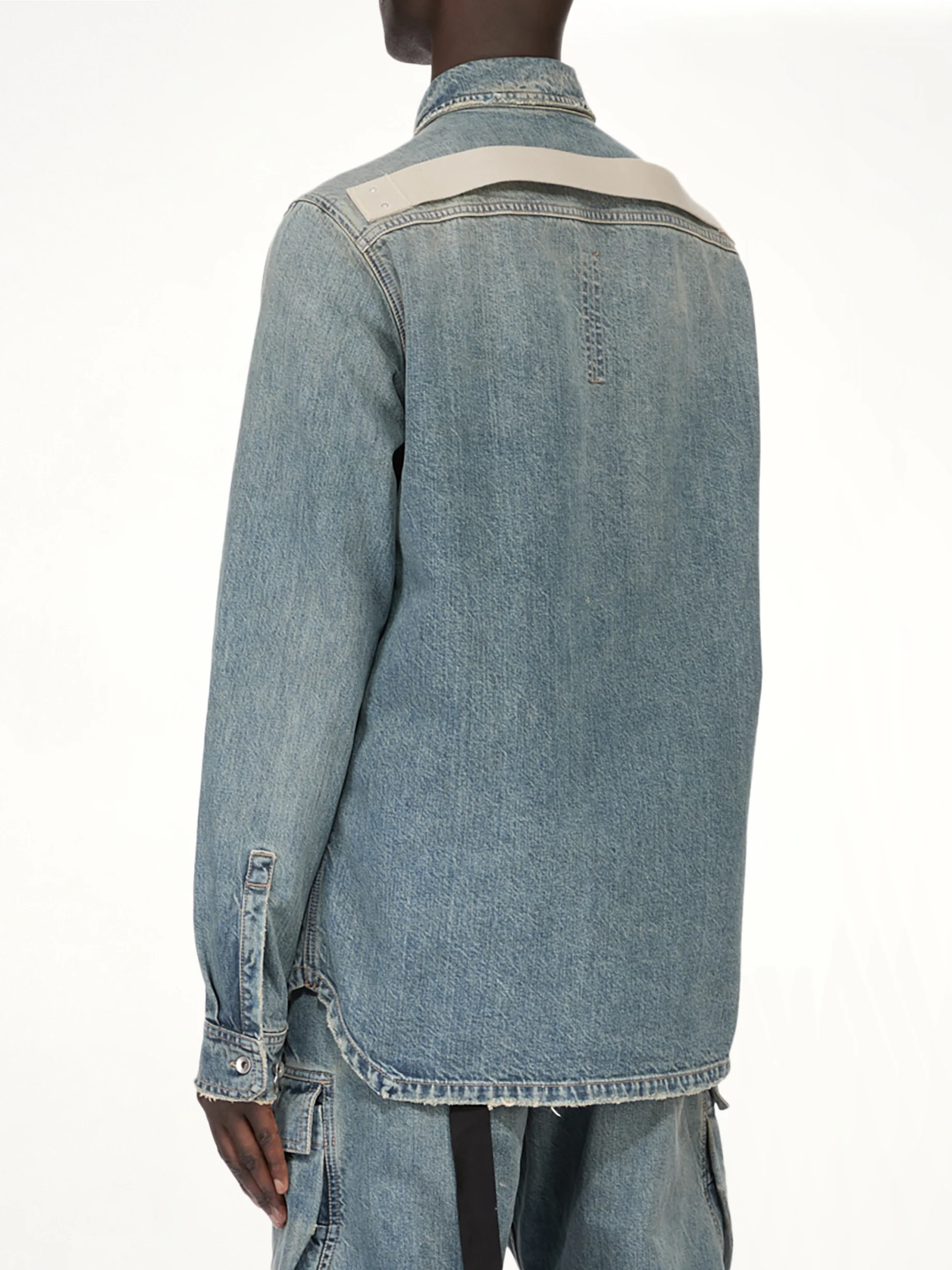 Denim Outershirt in Washed Indigo - Image 10