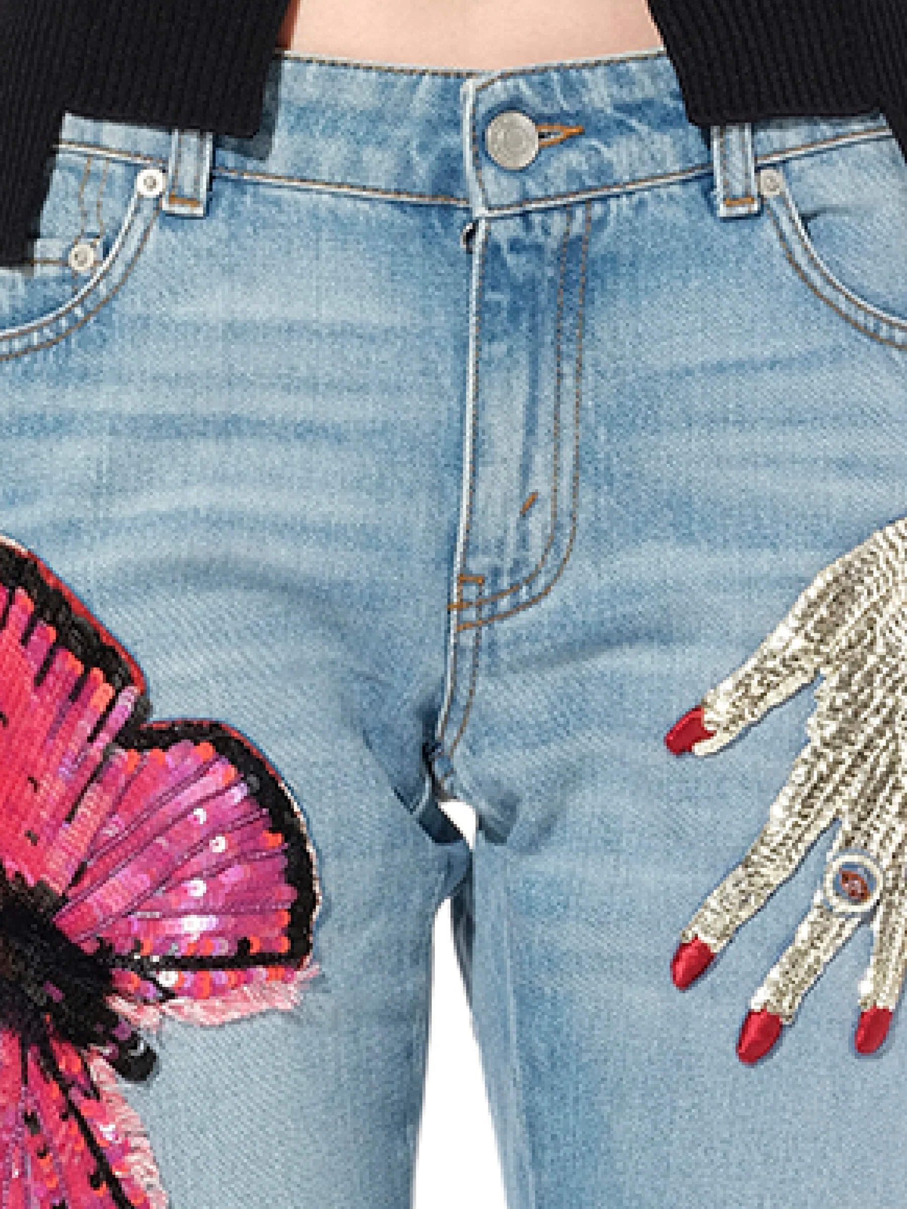 Denim Pants with Print - Image 2