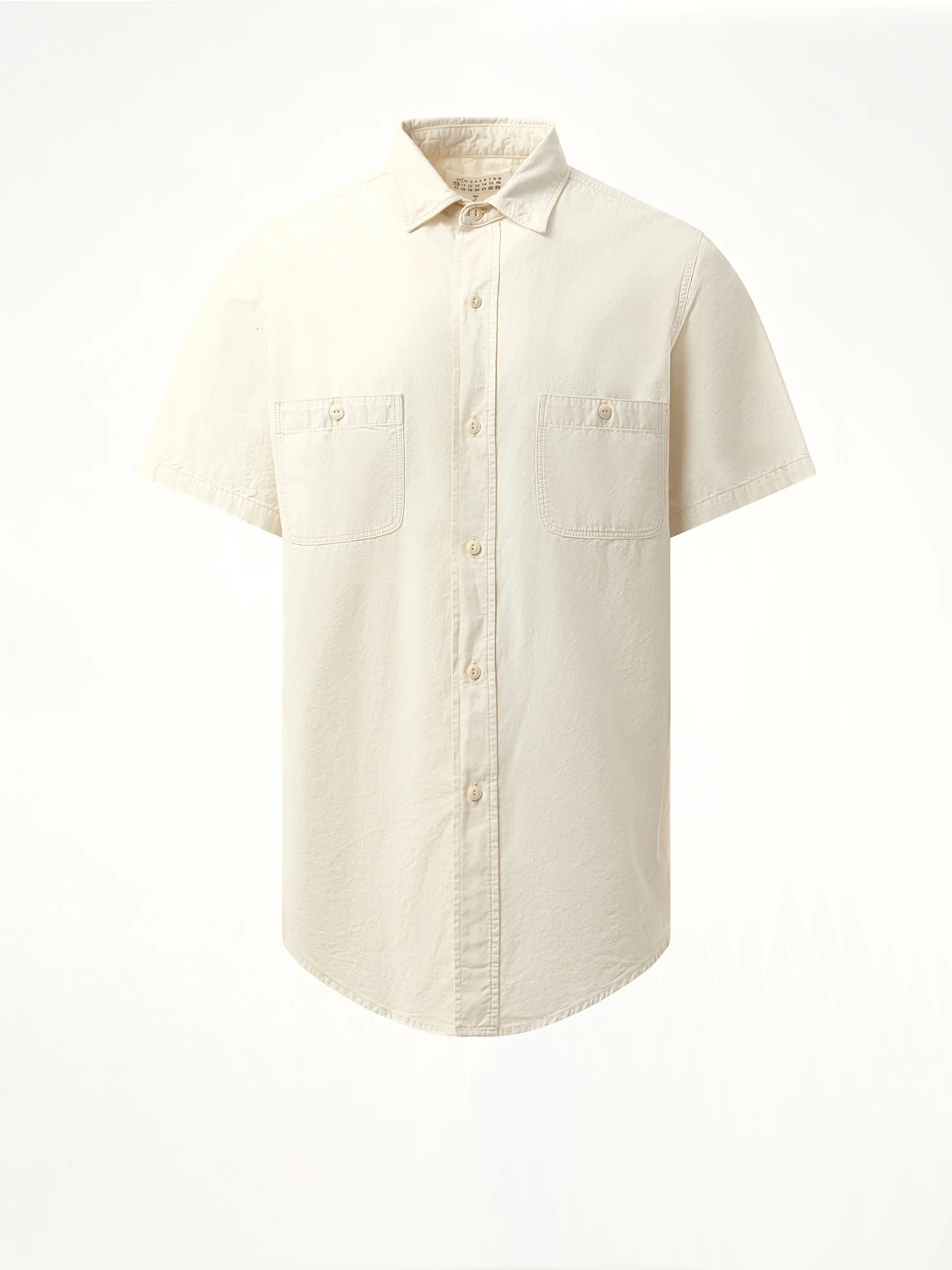 Denim Short Sleeve Shirt in Ecru - Image 2