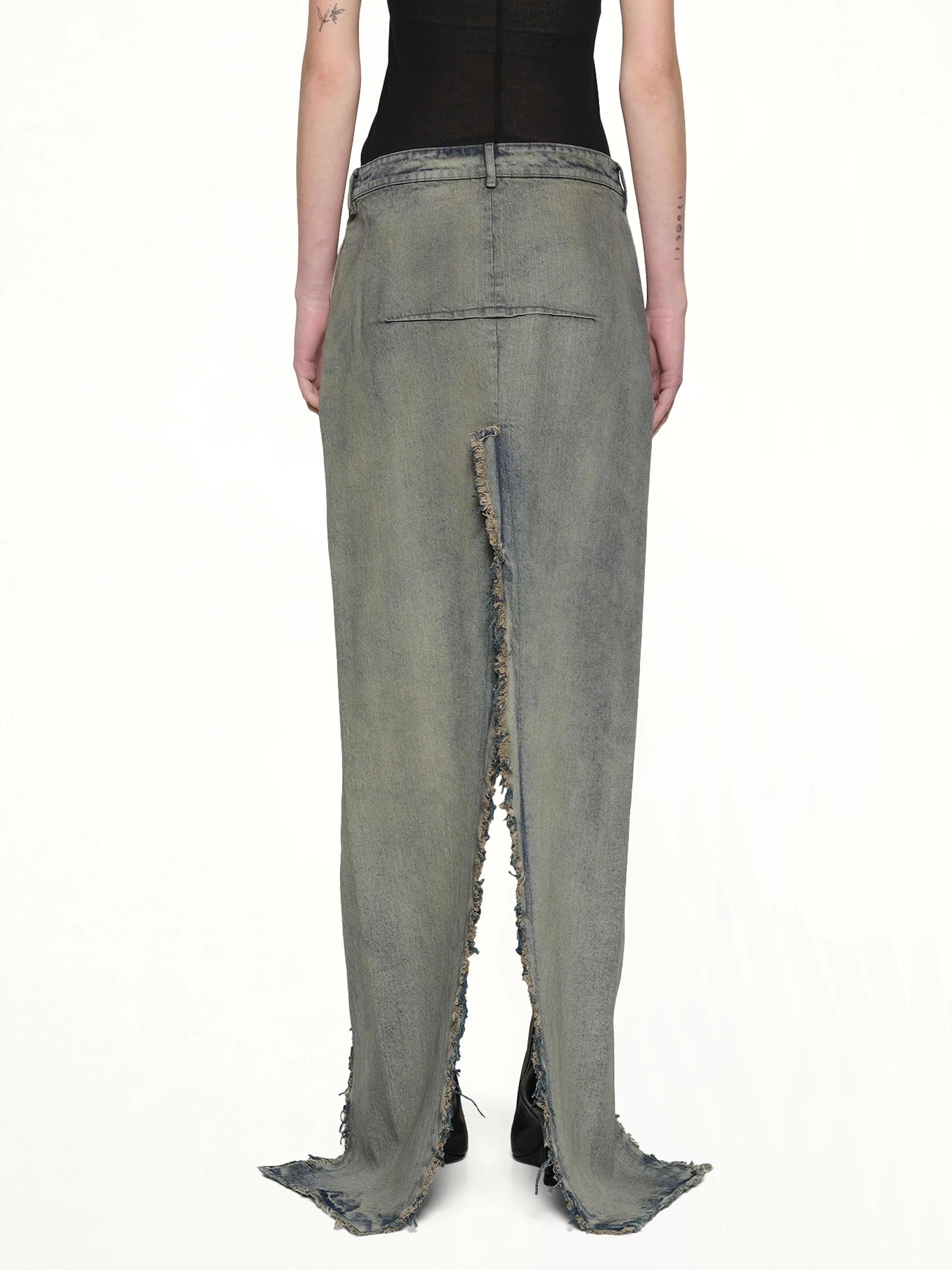 Denim Sliced Skirt in Dirty Hustler - Image 5