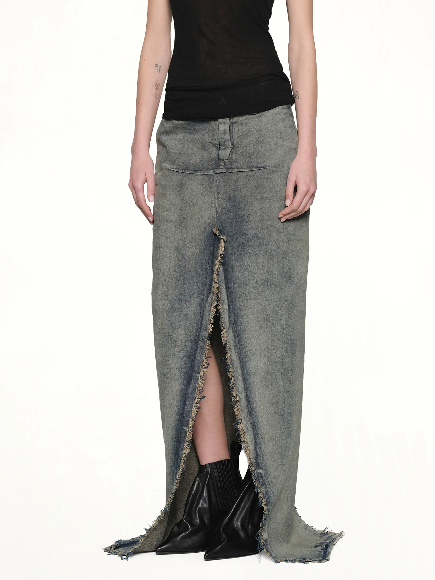 Denim Sliced Skirt in Dirty Hustler - Image 6
