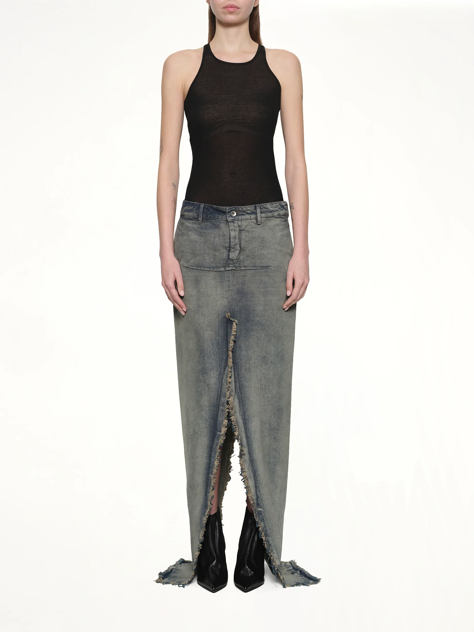 Denim Sliced Skirt in Dirty Hustler - Image 7