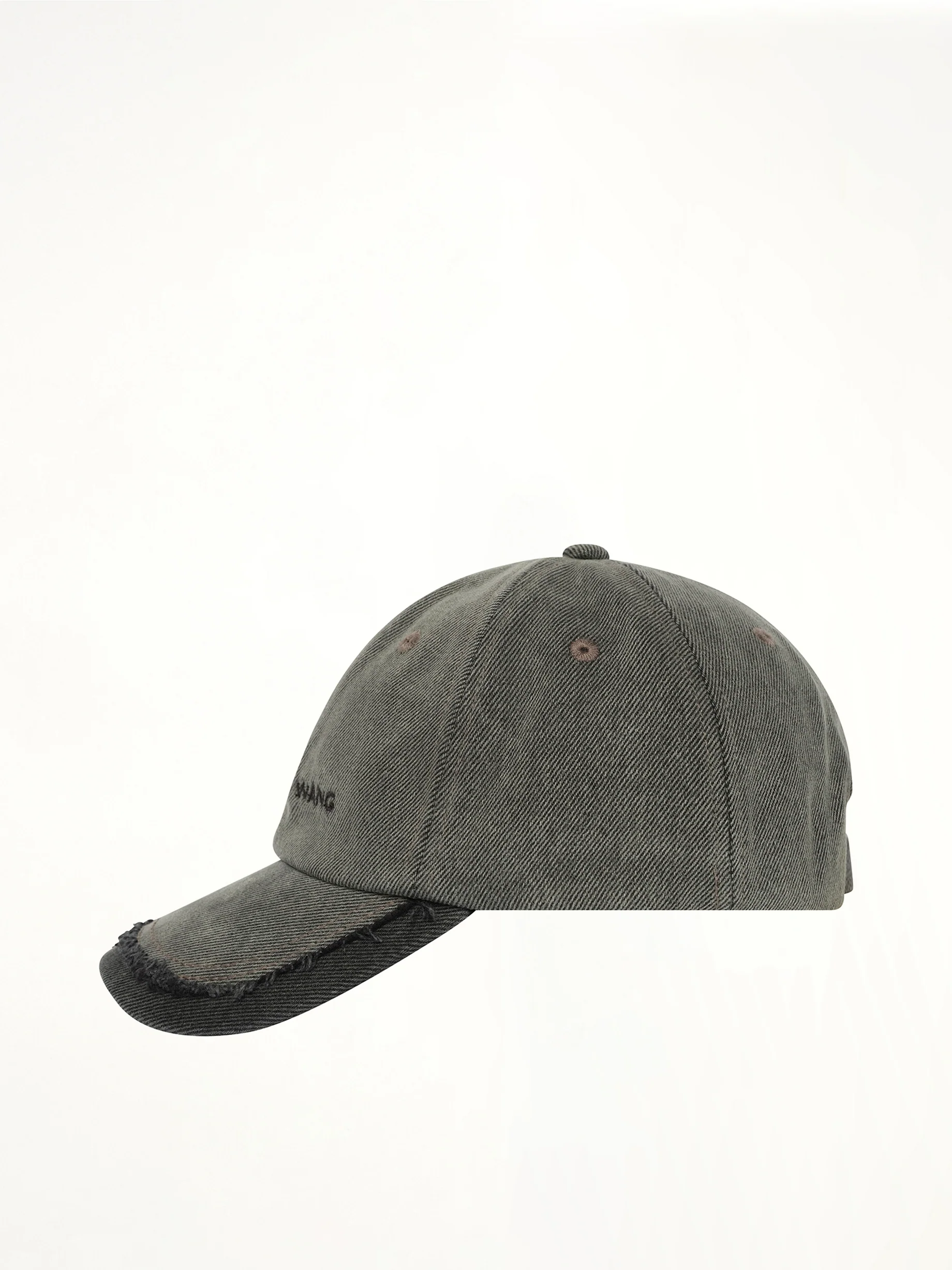 Denim Spliced Baseball Cap in Grey - Image 2