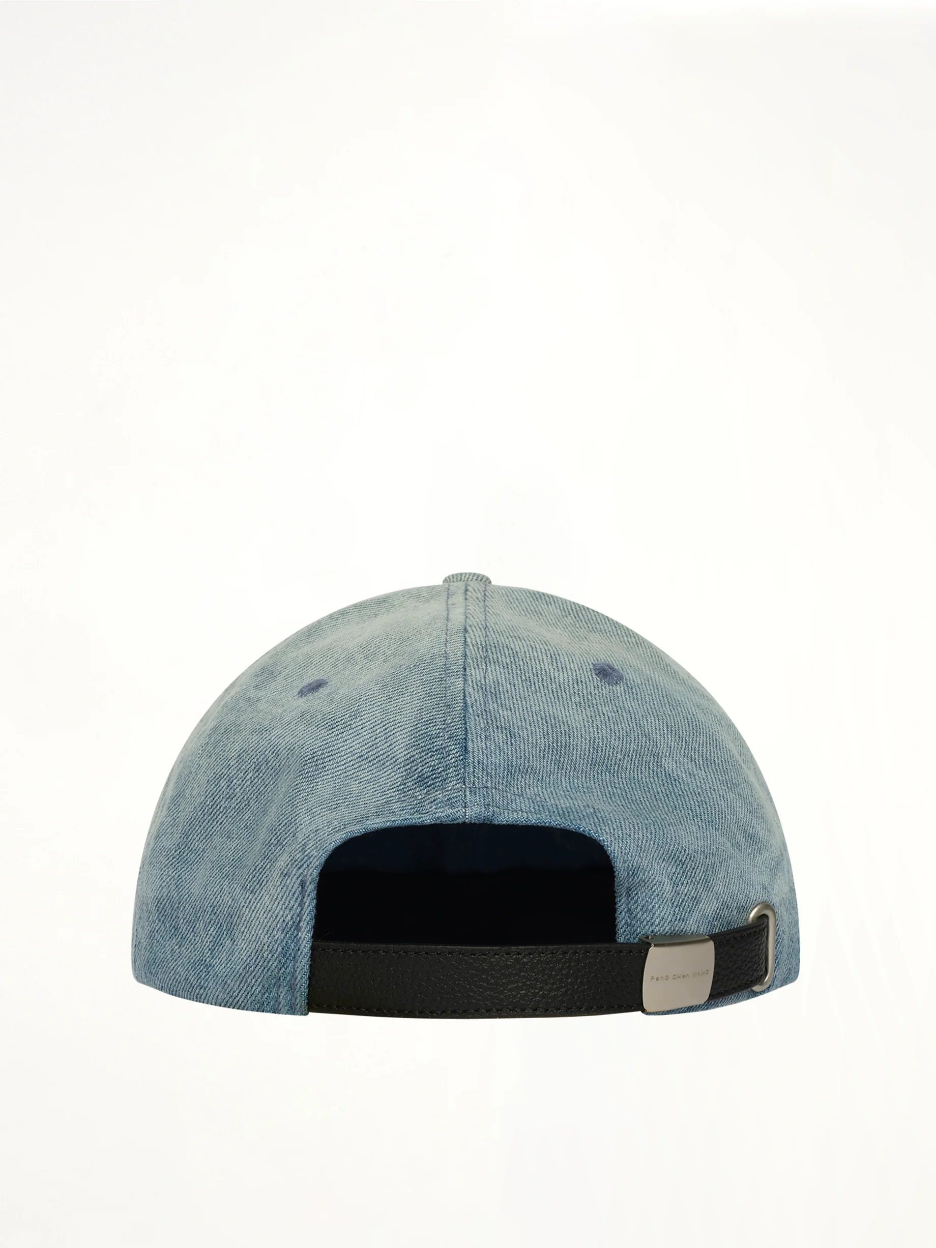 Denim Washed Printed Baseball Cap in Blue - Image 3
