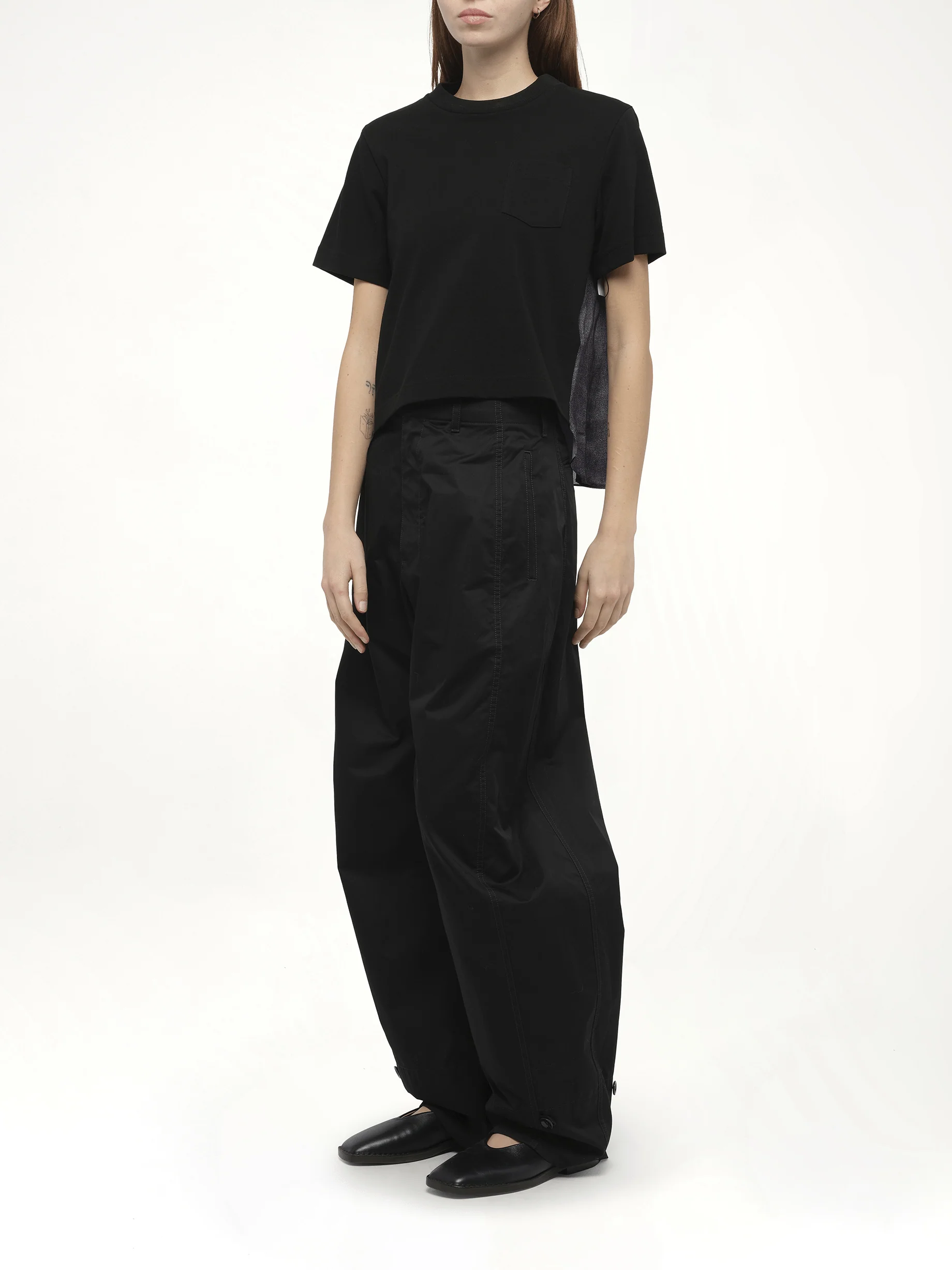 Denim x Cotton Jersey T-Shirt in Black/Indigo - Image 4