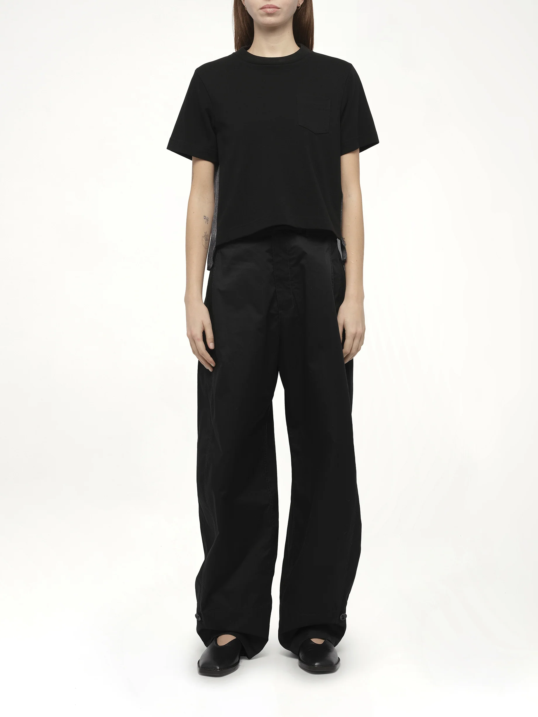 Denim x Cotton Jersey T-Shirt in Black/Indigo - Image 7