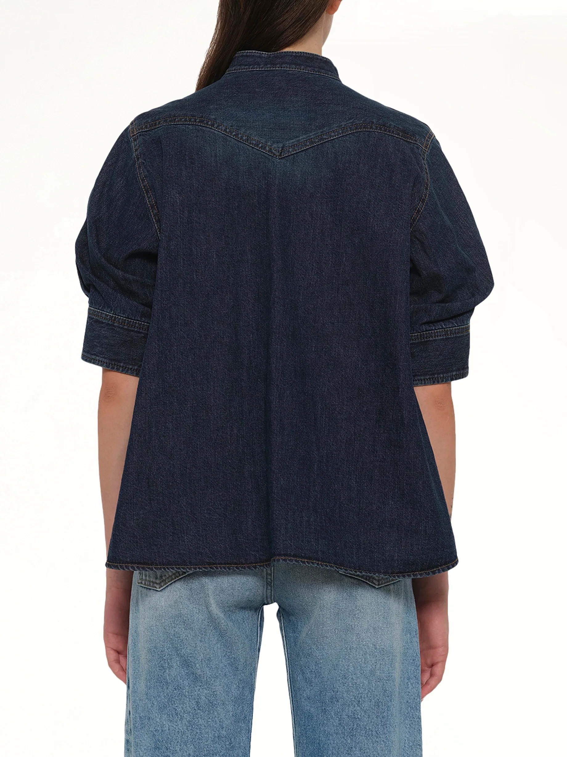 Denim x Knit Pullover in Blue - Image 5
