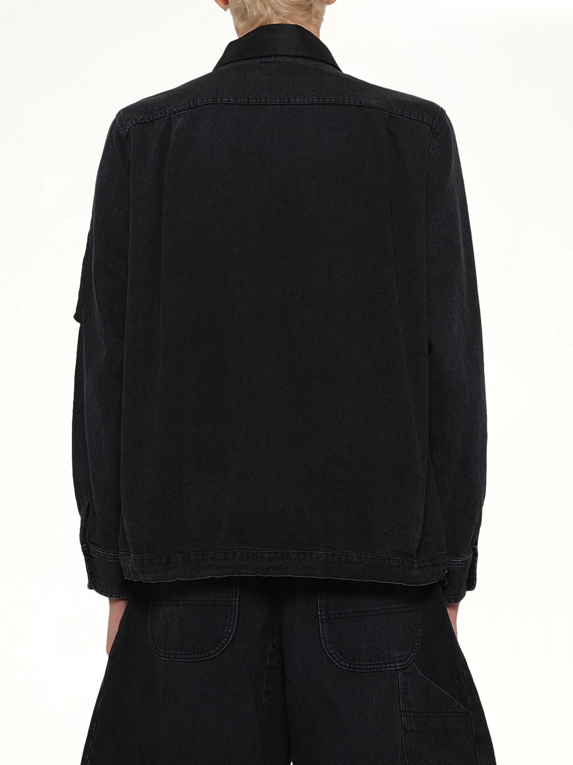 Denim x Nylon Twill Blouson in Black - Image 5