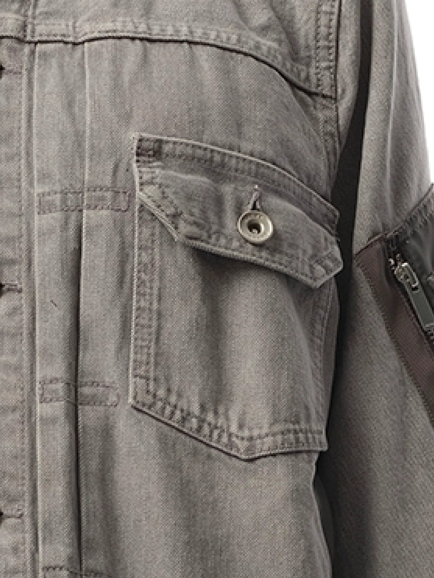 Denim Nylon Twill Jacket in Gray - Image 3