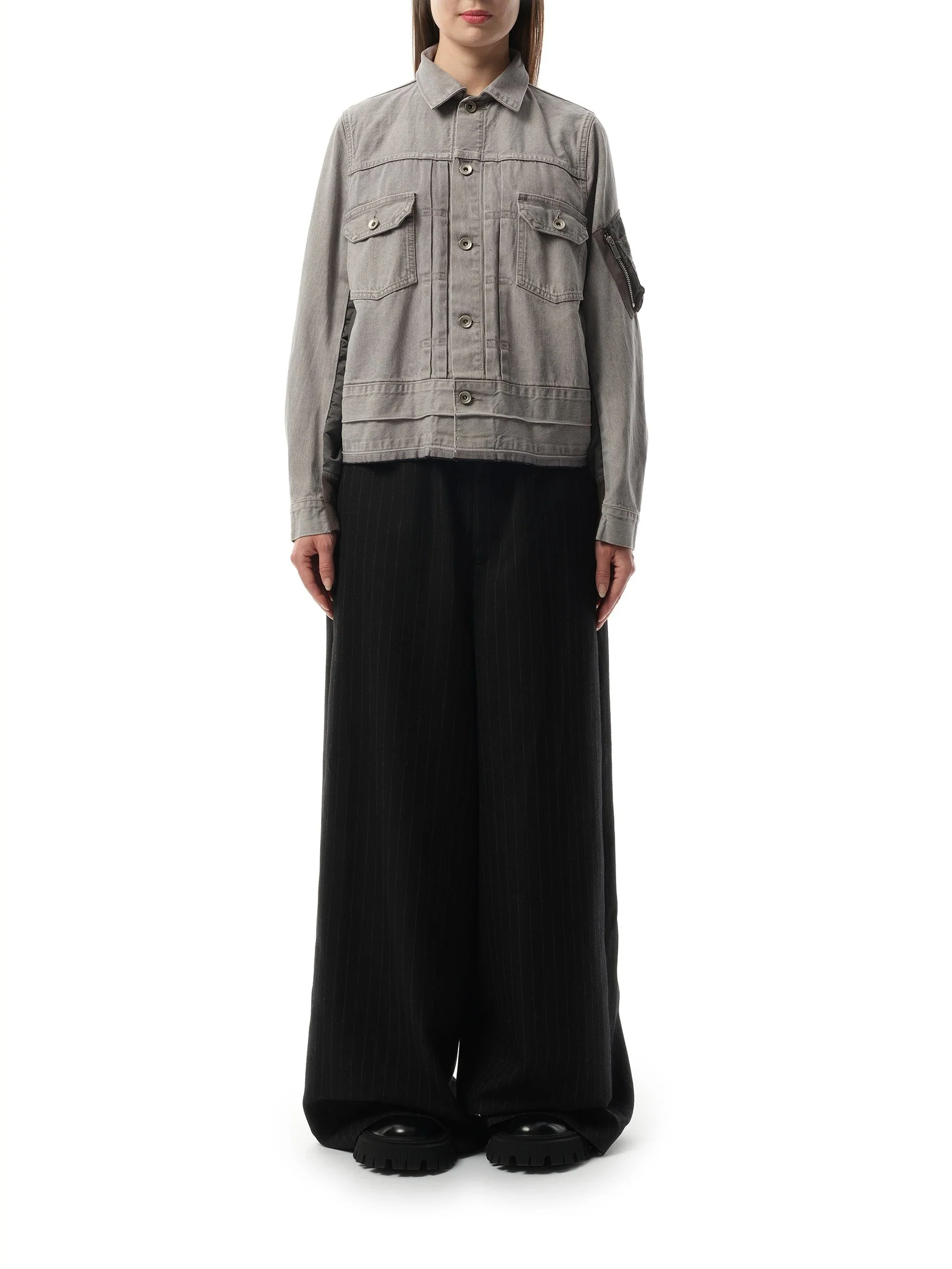 Denim Nylon Twill Jacket in Gray - Image 4