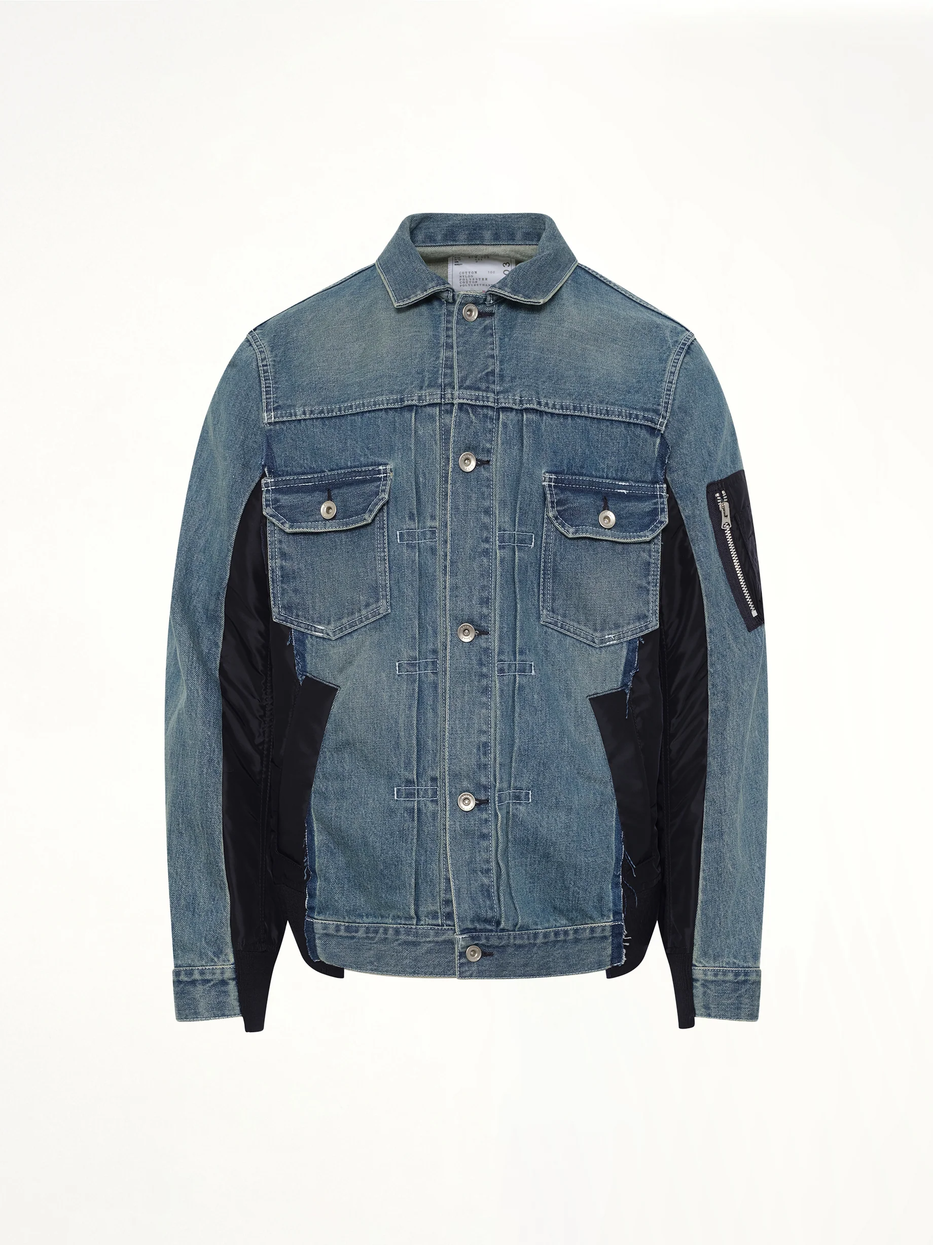Denim x Nylon Twill Jacket in Light Blue - Image 2