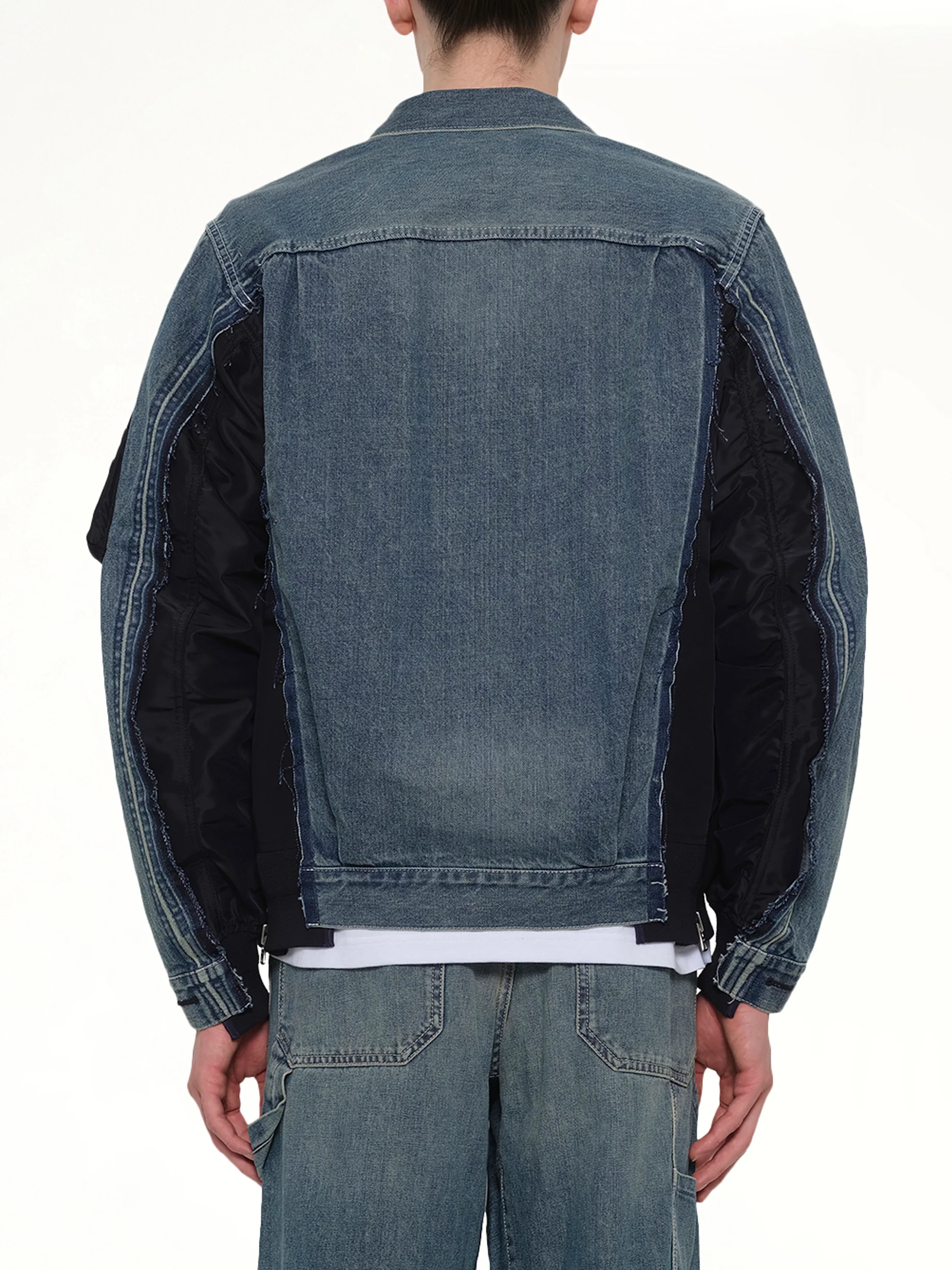 Denim x Nylon Twill Jacket in Light Blue - Image 5