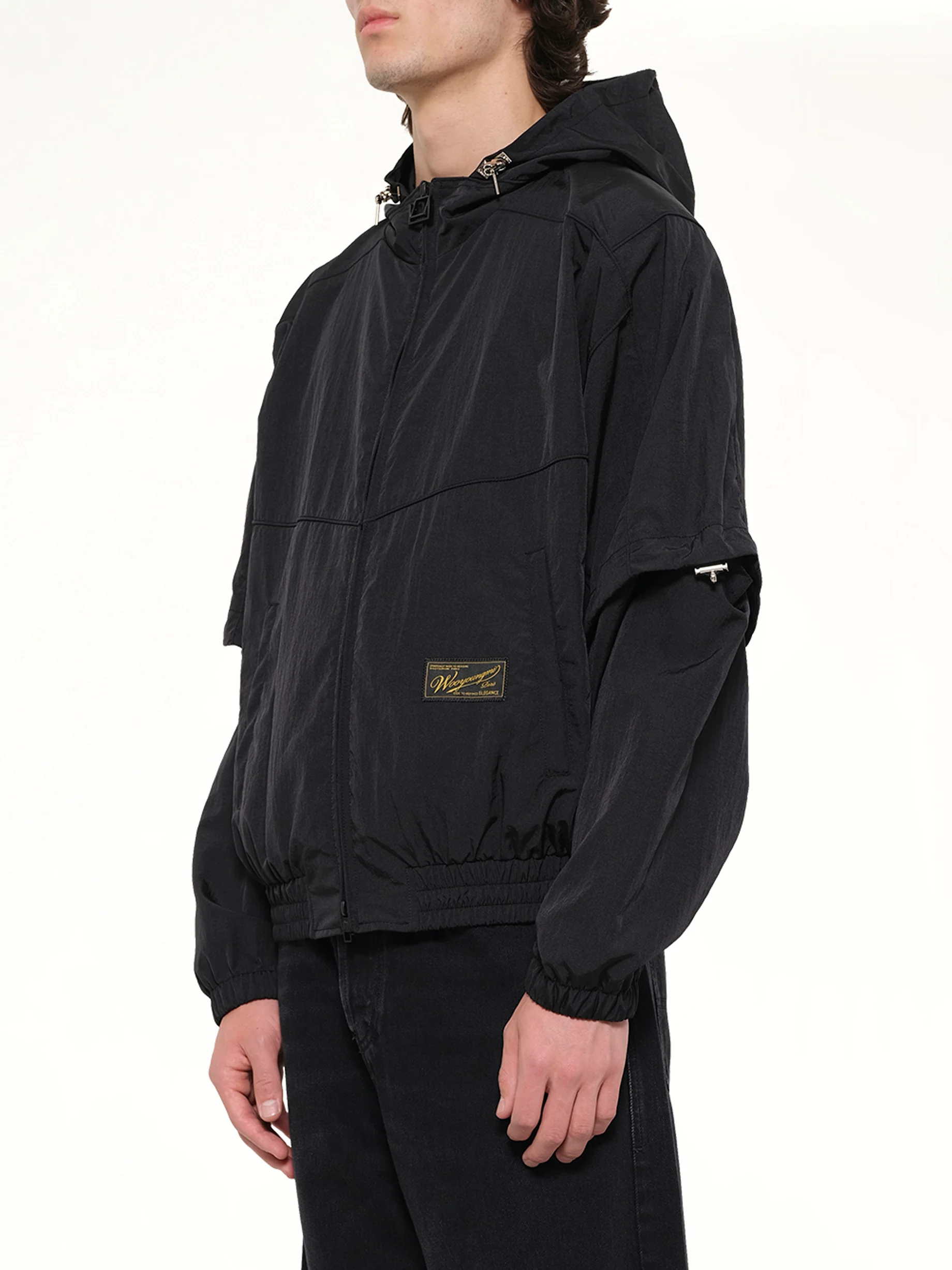 Detachable Sleeve Windbreaker in Black - Image 3