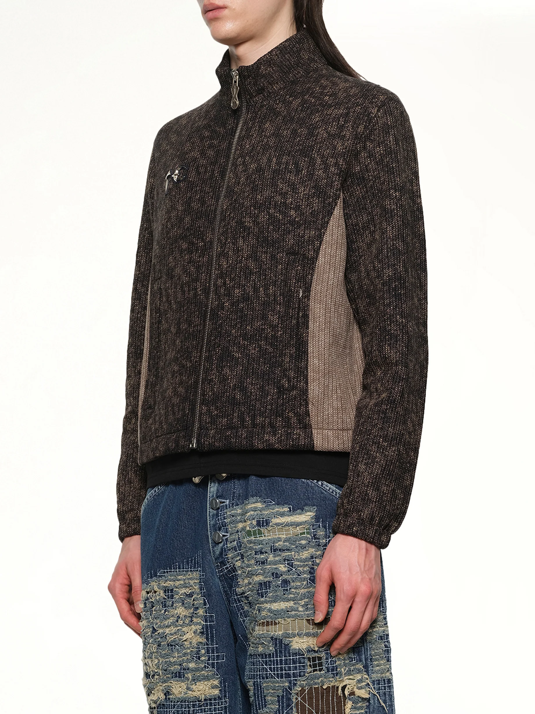 Devil Peace Patch Knit Jacket in Black - Image 3