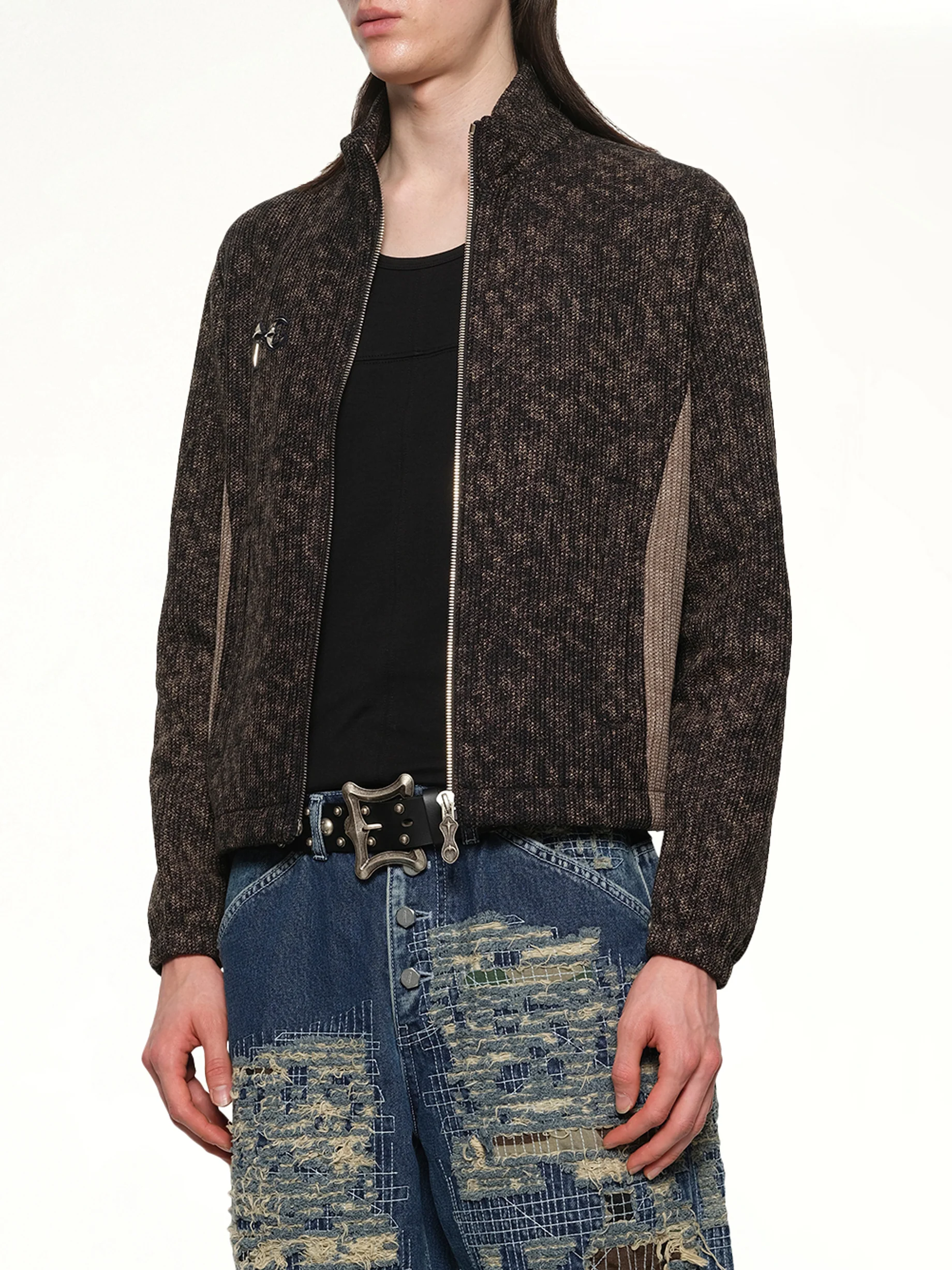 Devil Peace Patch Knit Jacket in Black - Image 6