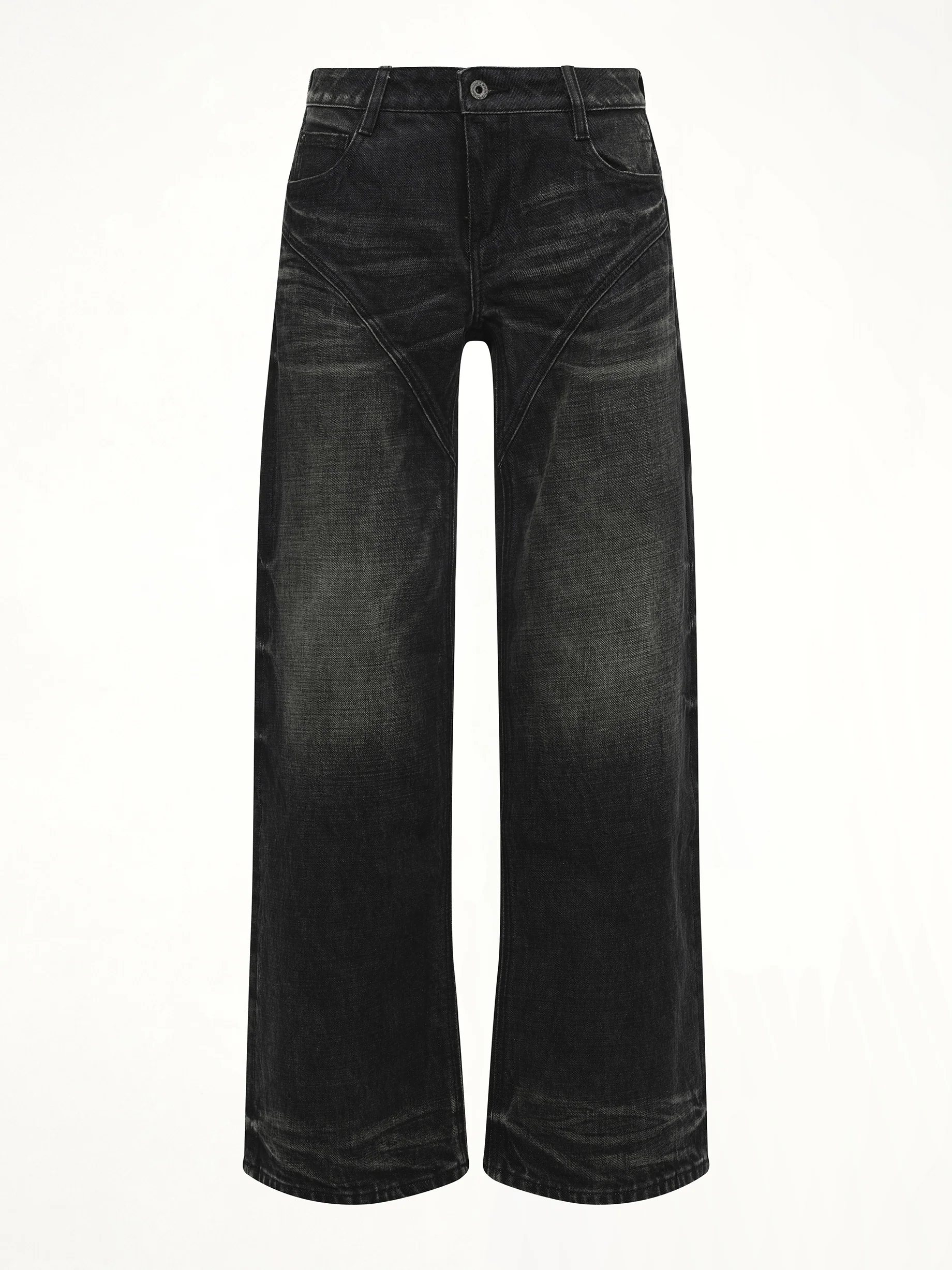 Dirty Wash Straight Jeans in Black - Image 2