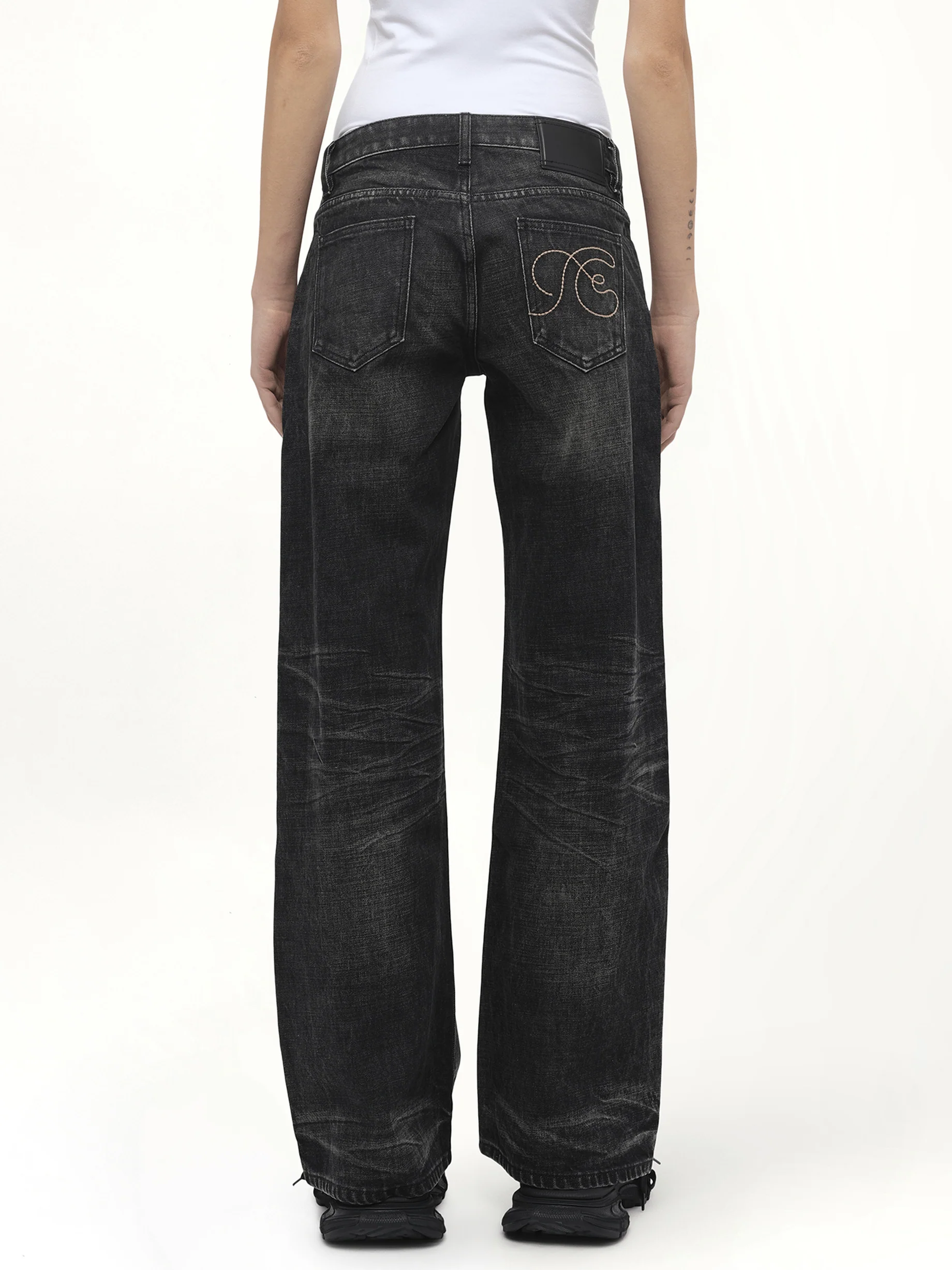 Dirty Wash Straight Jeans in Black - Image 6