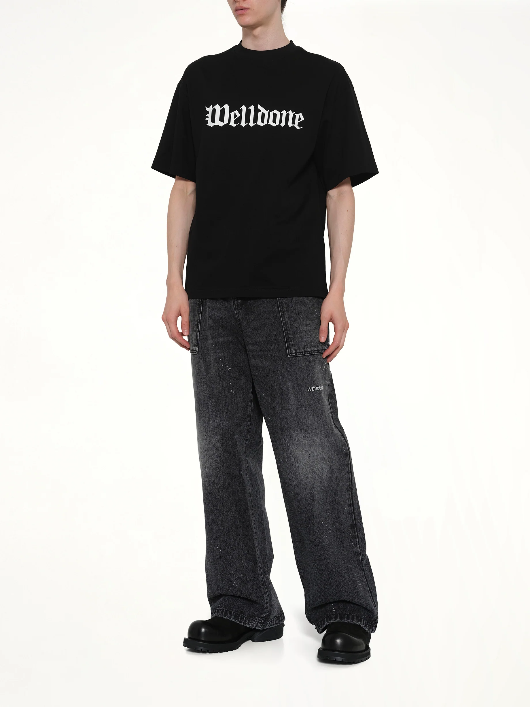 Distressed Cargo Jeans in Black - Image 4