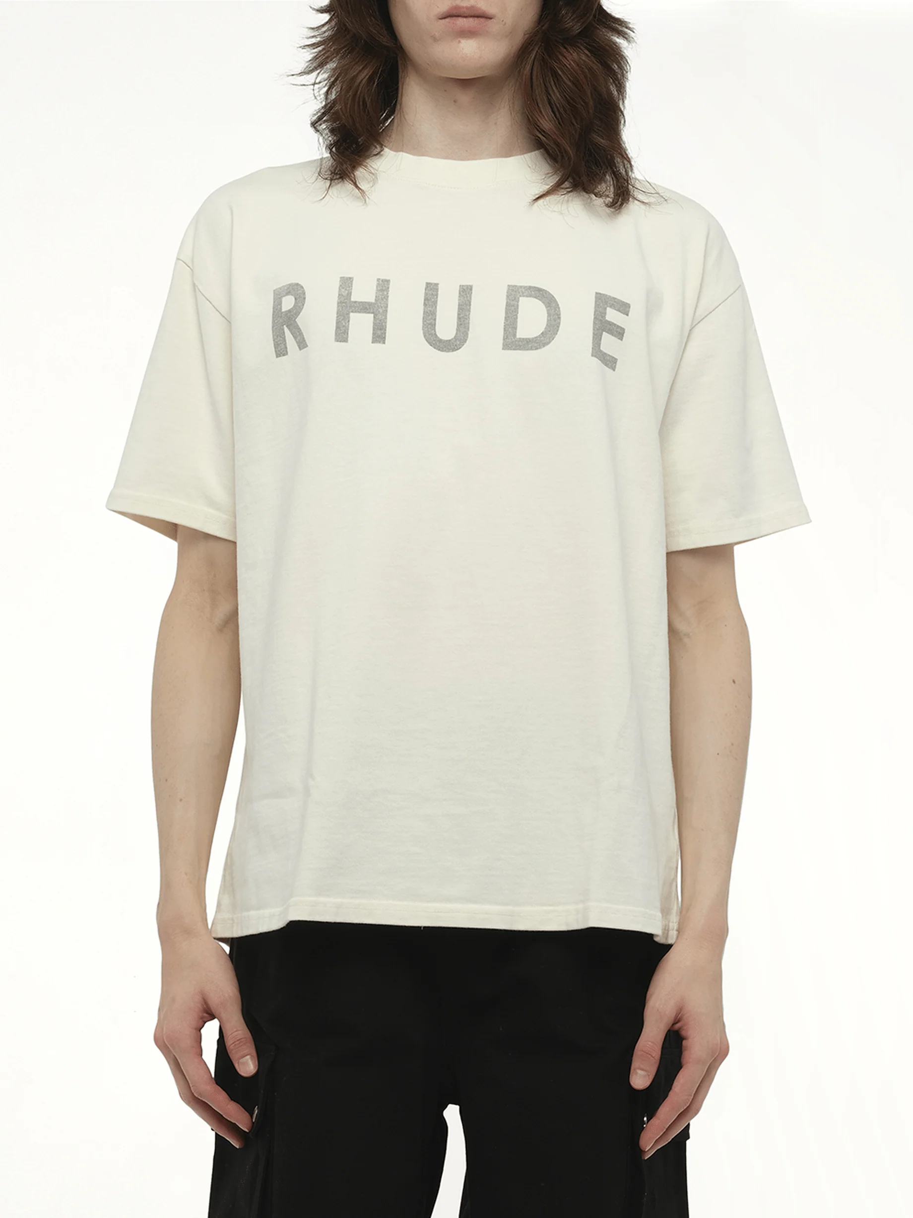Distressed Logo T-Shirt in Vintage White