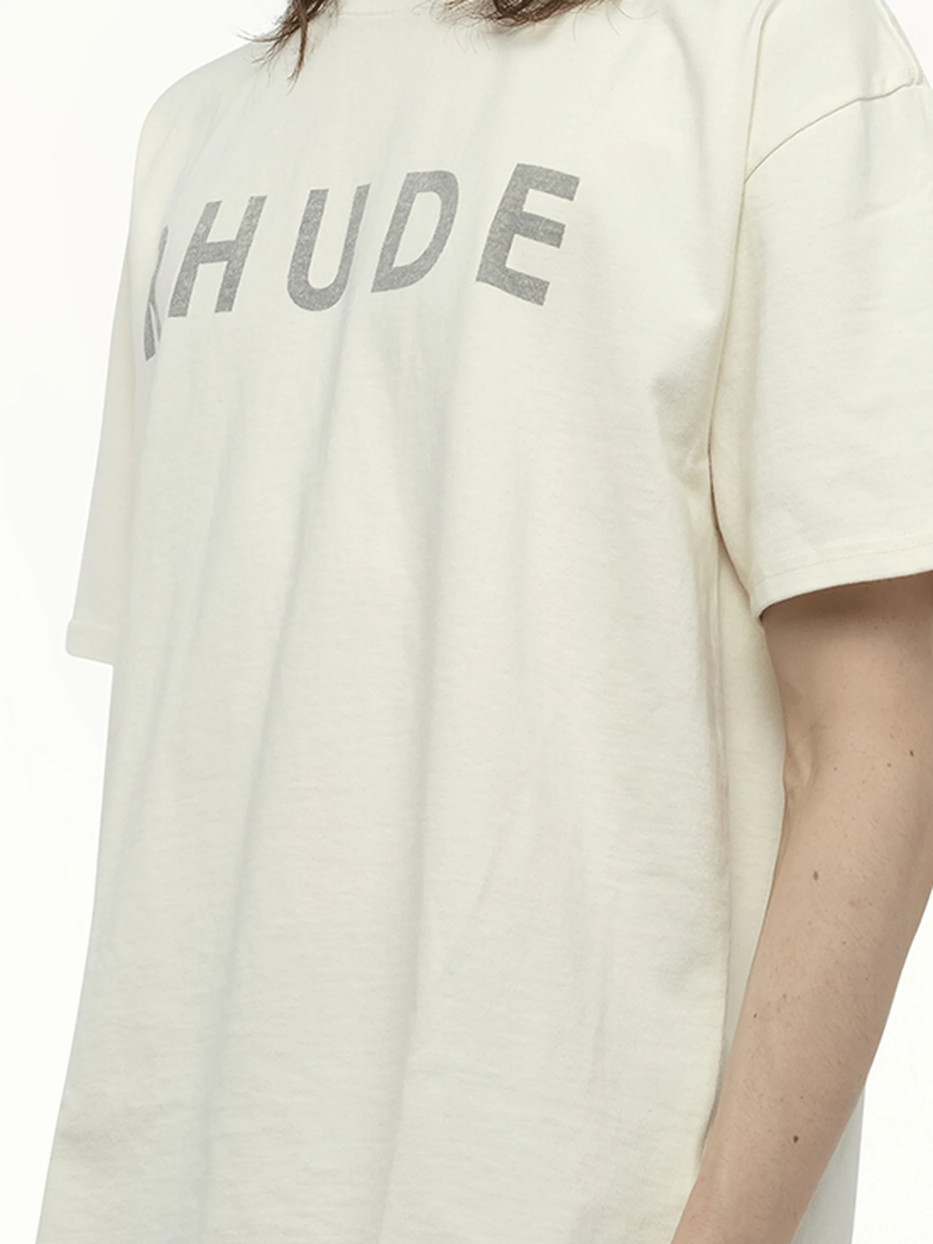 Distressed Logo T-Shirt in Vintage White - Image 3