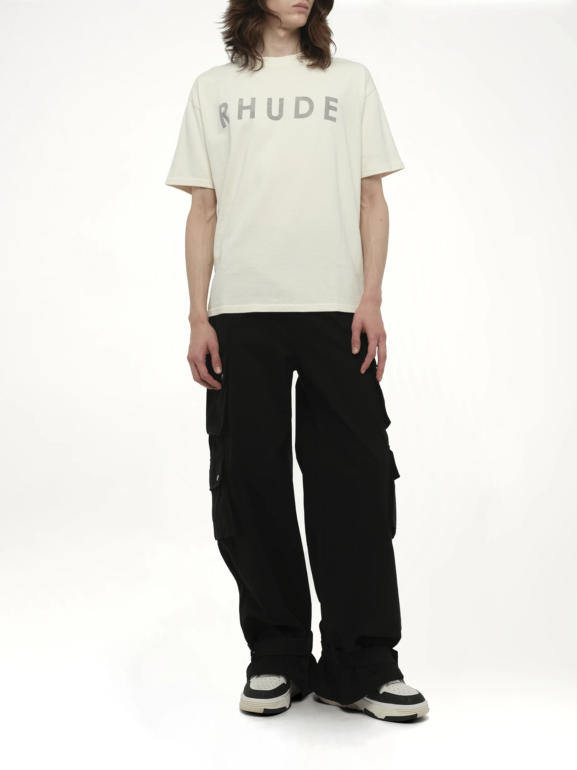 Distressed Logo T-Shirt in Vintage White - Image 4