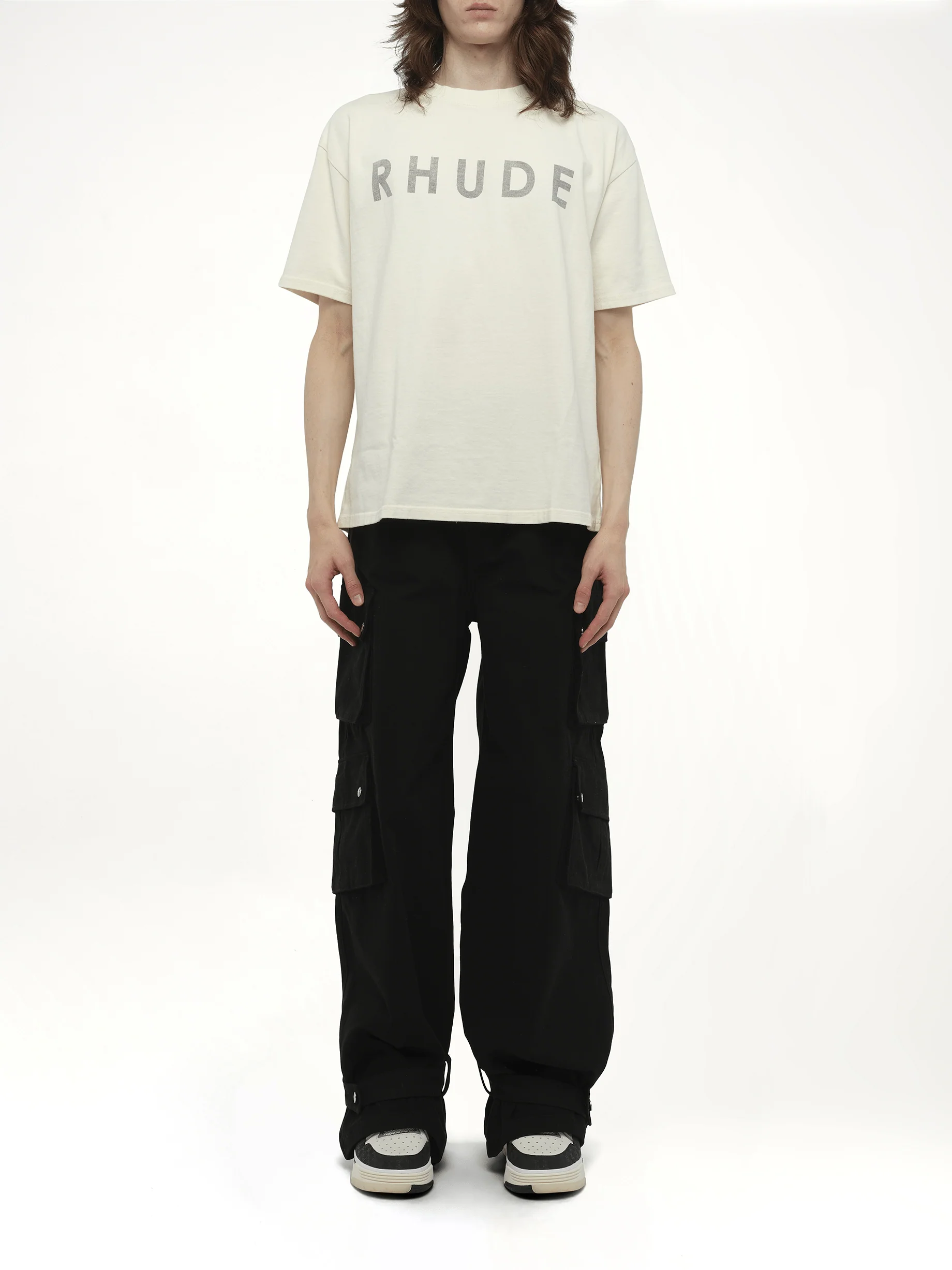Distressed Logo T-Shirt in Vintage White - Image 7