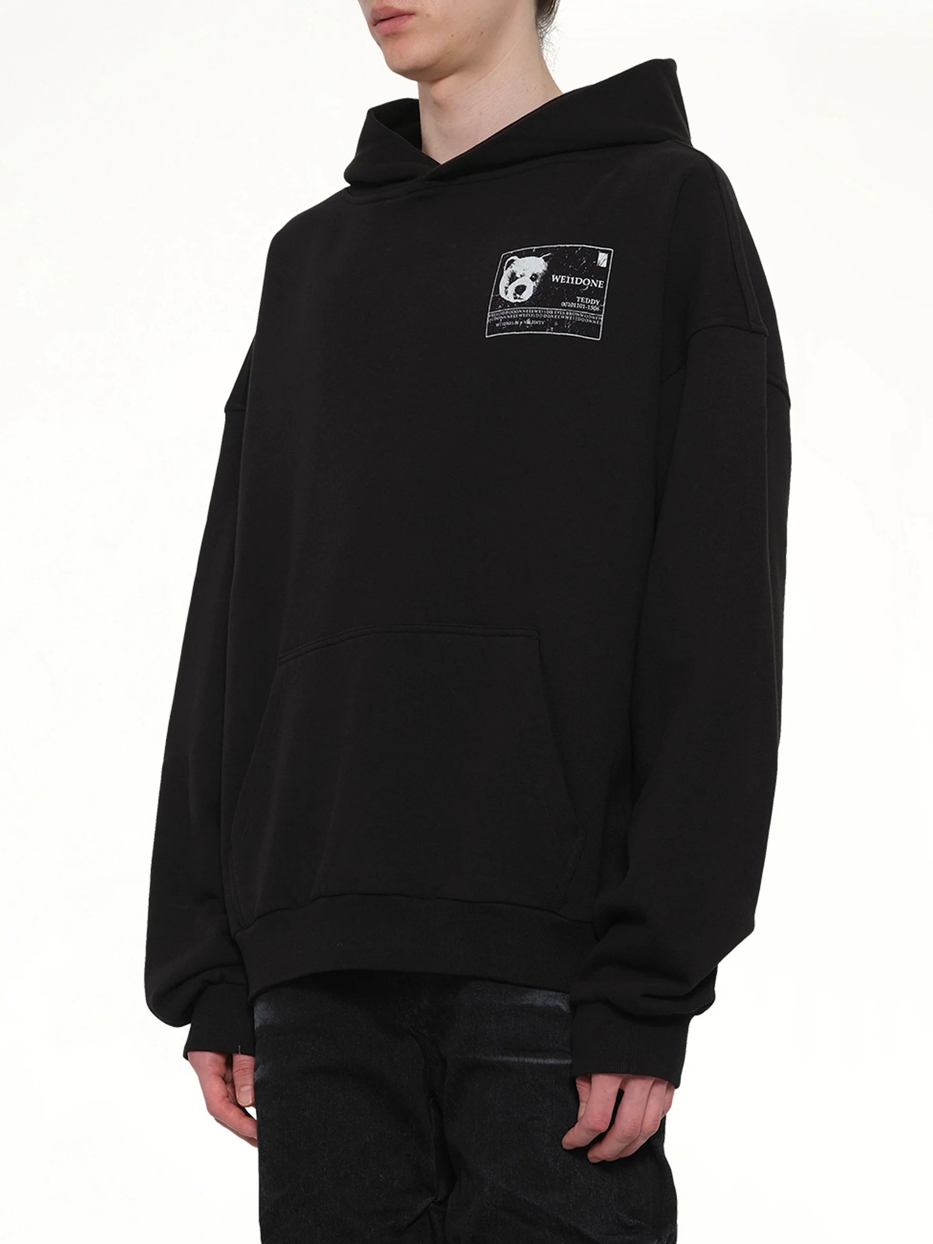 DNA Teddy ID Hoodie in Black - Image 3
