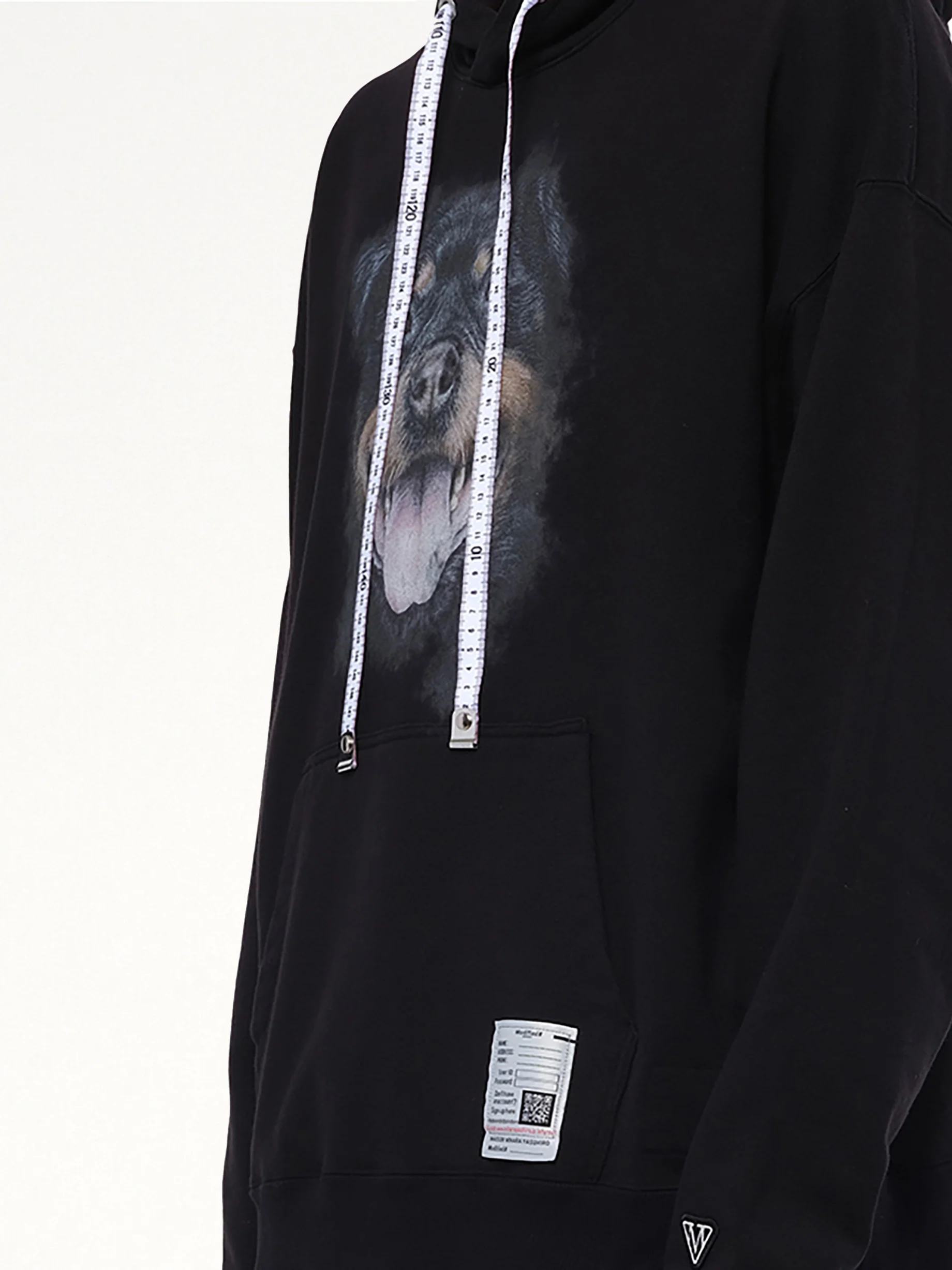 Dog Printed Hoodie in Black - Image 6