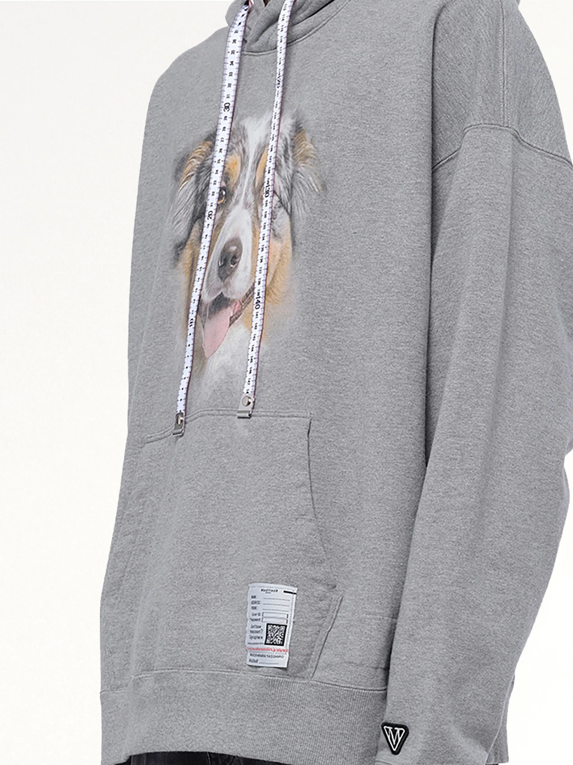 Dog Printed Hoodie in Gray - Image 6
