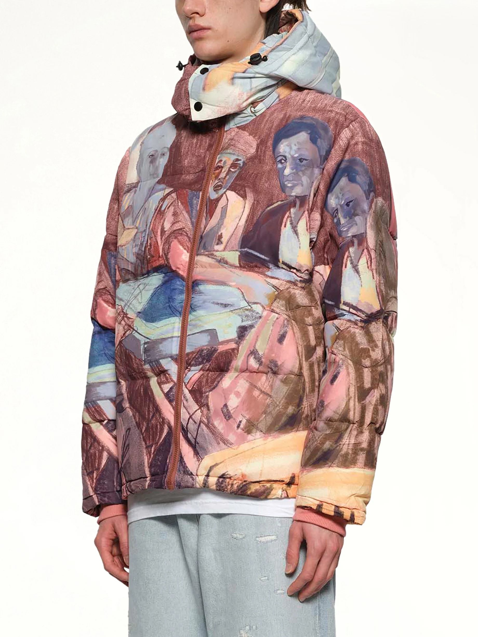 Domino Player Puffer Jacket in Multicolour - Image 3