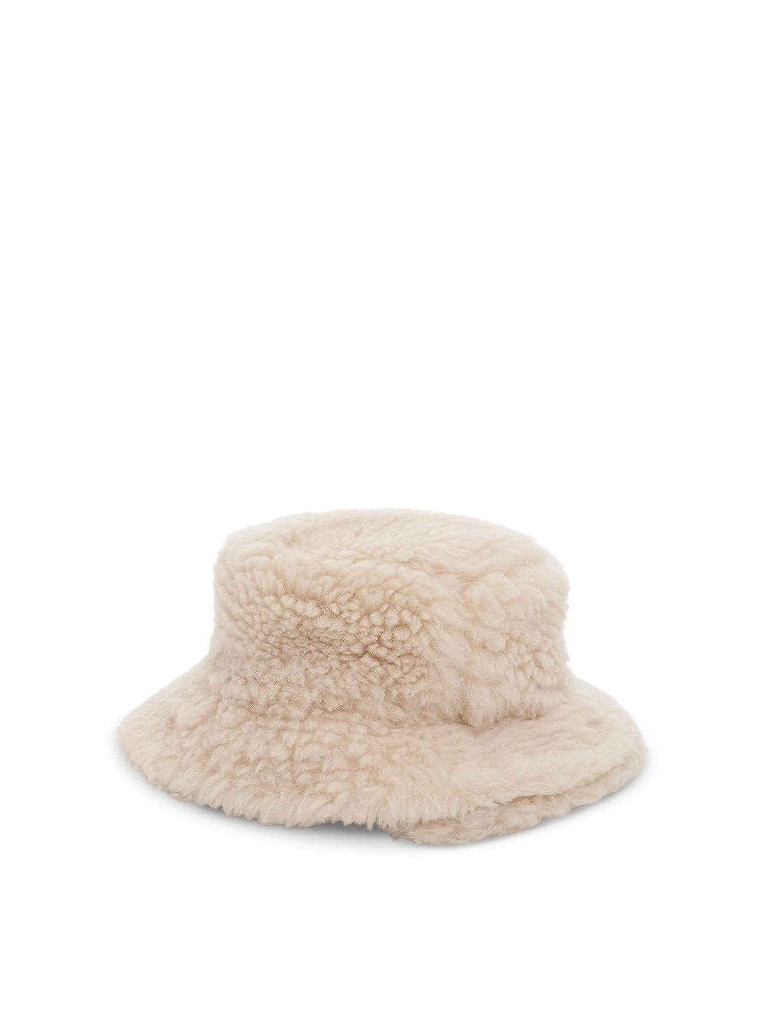 Double Brim Faux Shearling in Off White - Image 2