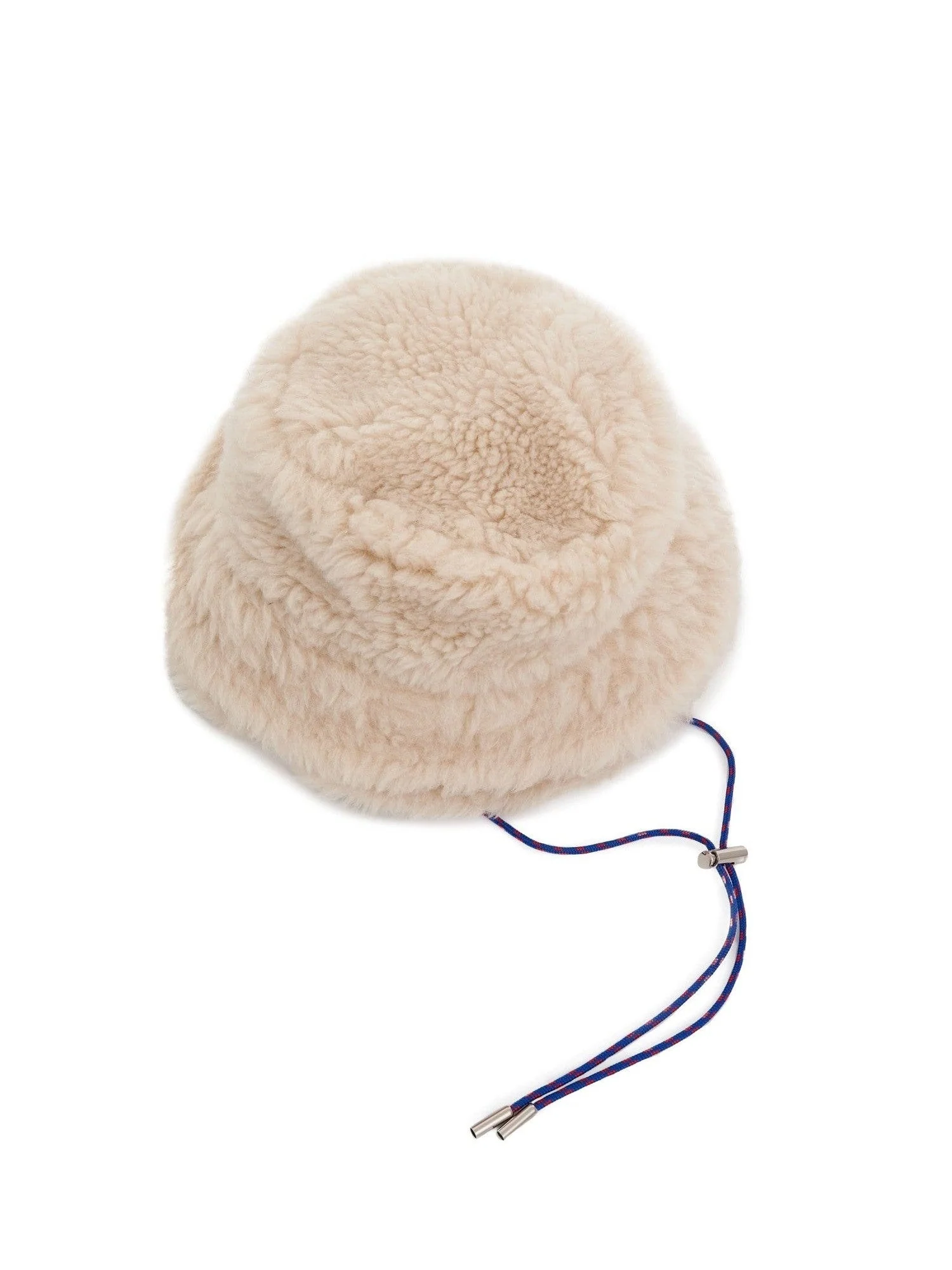 Double Brim Faux Shearling in Off White - Image 4